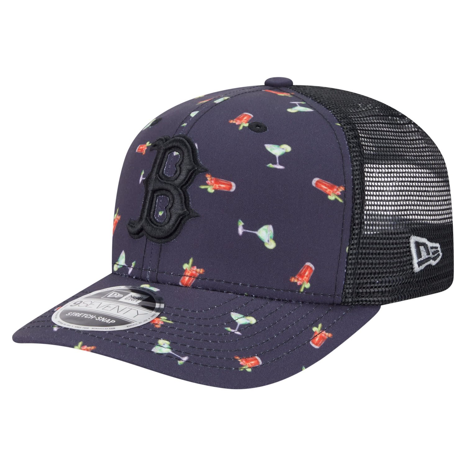 New Era Boston Red Sox Adventure Drinks Pattern 9SEVENTY Stretch-Snap Hat