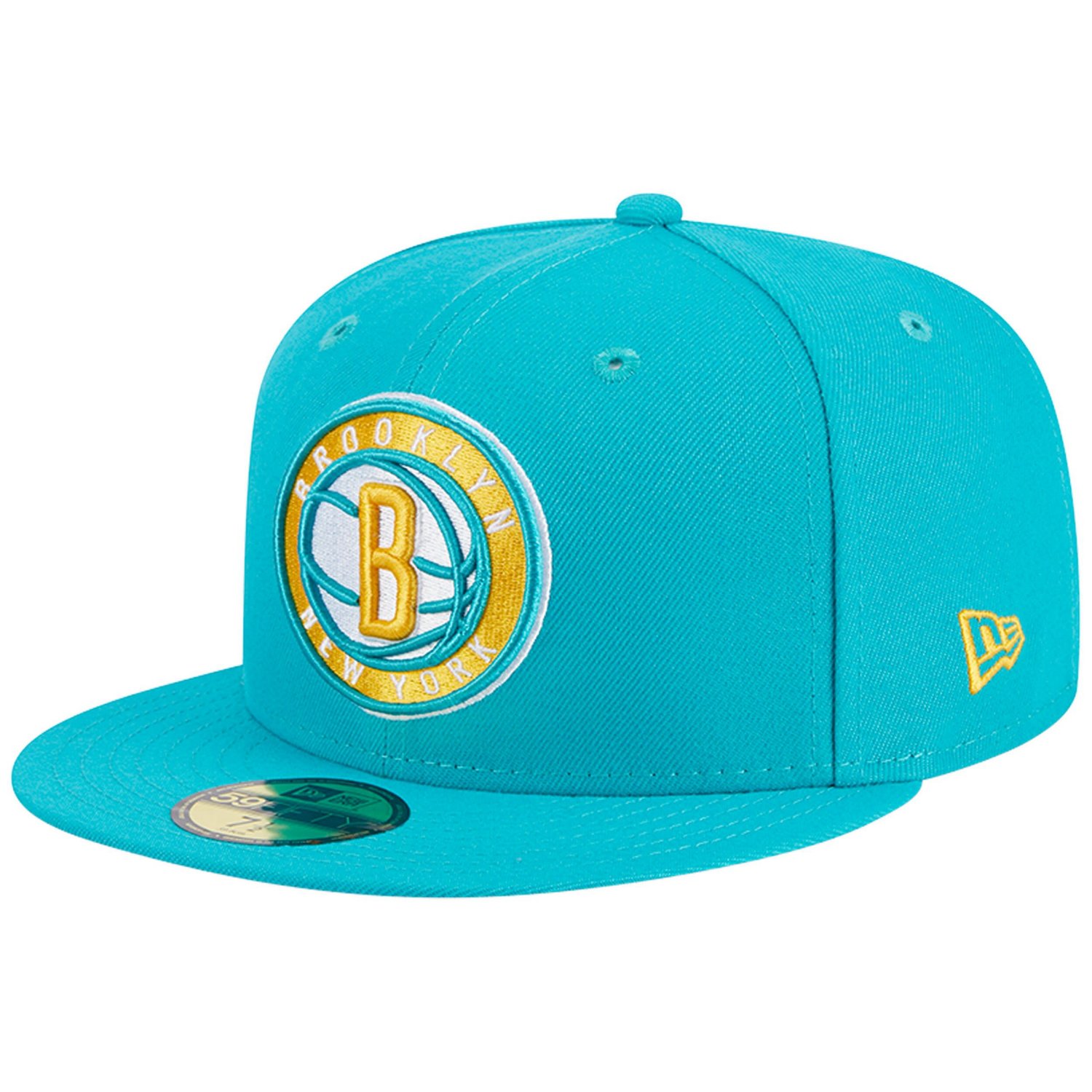 New Era Brooklyn Nets Breeze Grilled Yellow Undervisor 59FIFTY Fitted Hat - view number 3