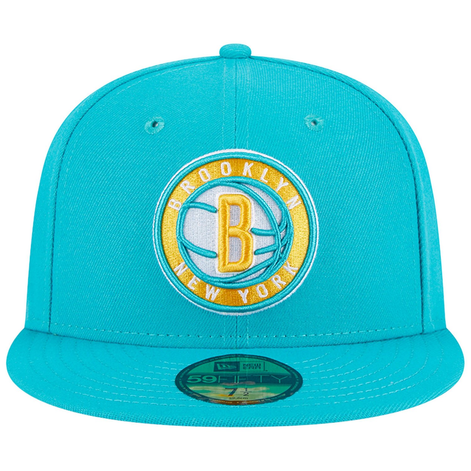 New Era Brooklyn Nets Breeze Grilled Yellow Undervisor 59FIFTY Fitted Hat - view number 2