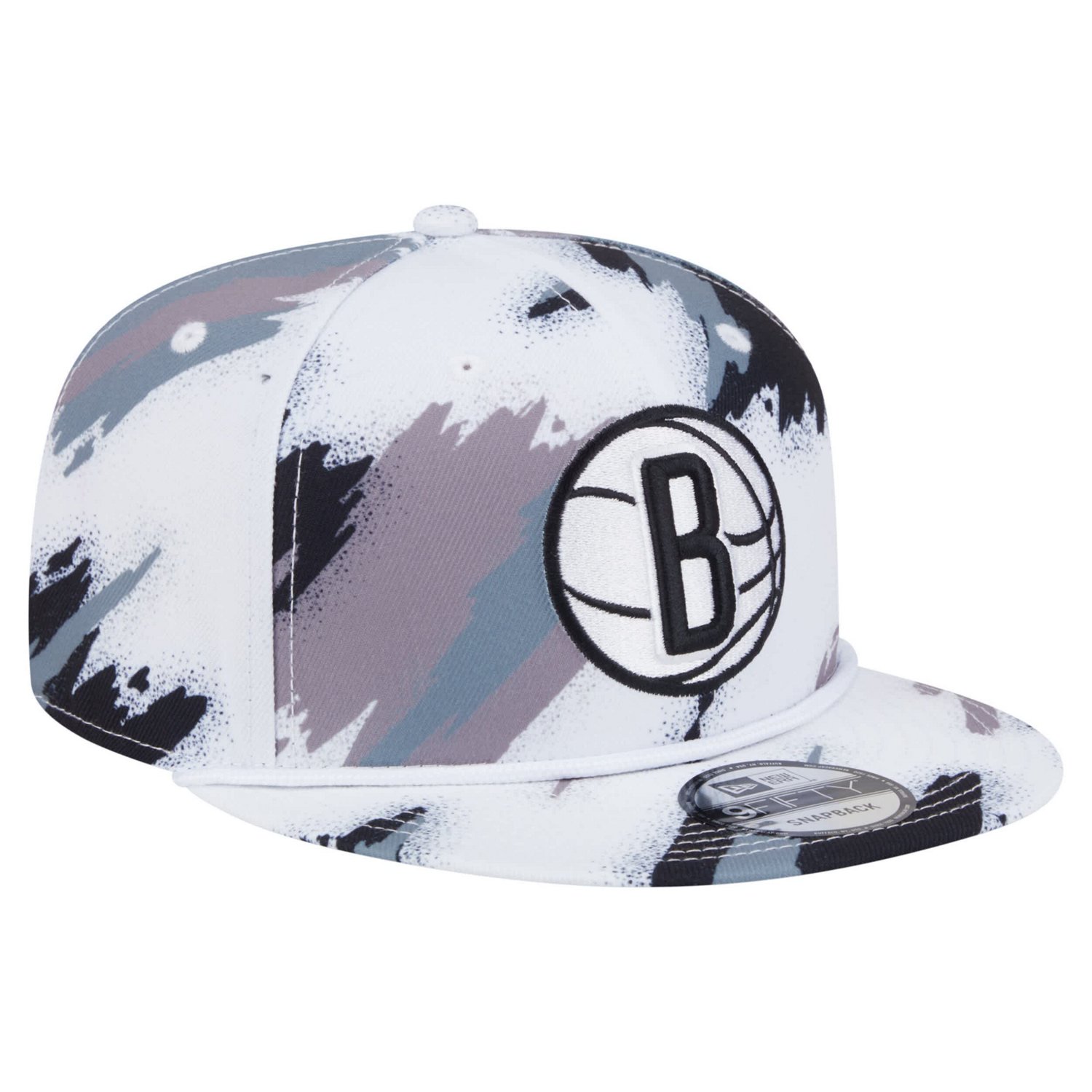 New Era Brooklyn Nets Paint 9FIFTY Snapback Hat - view number 3