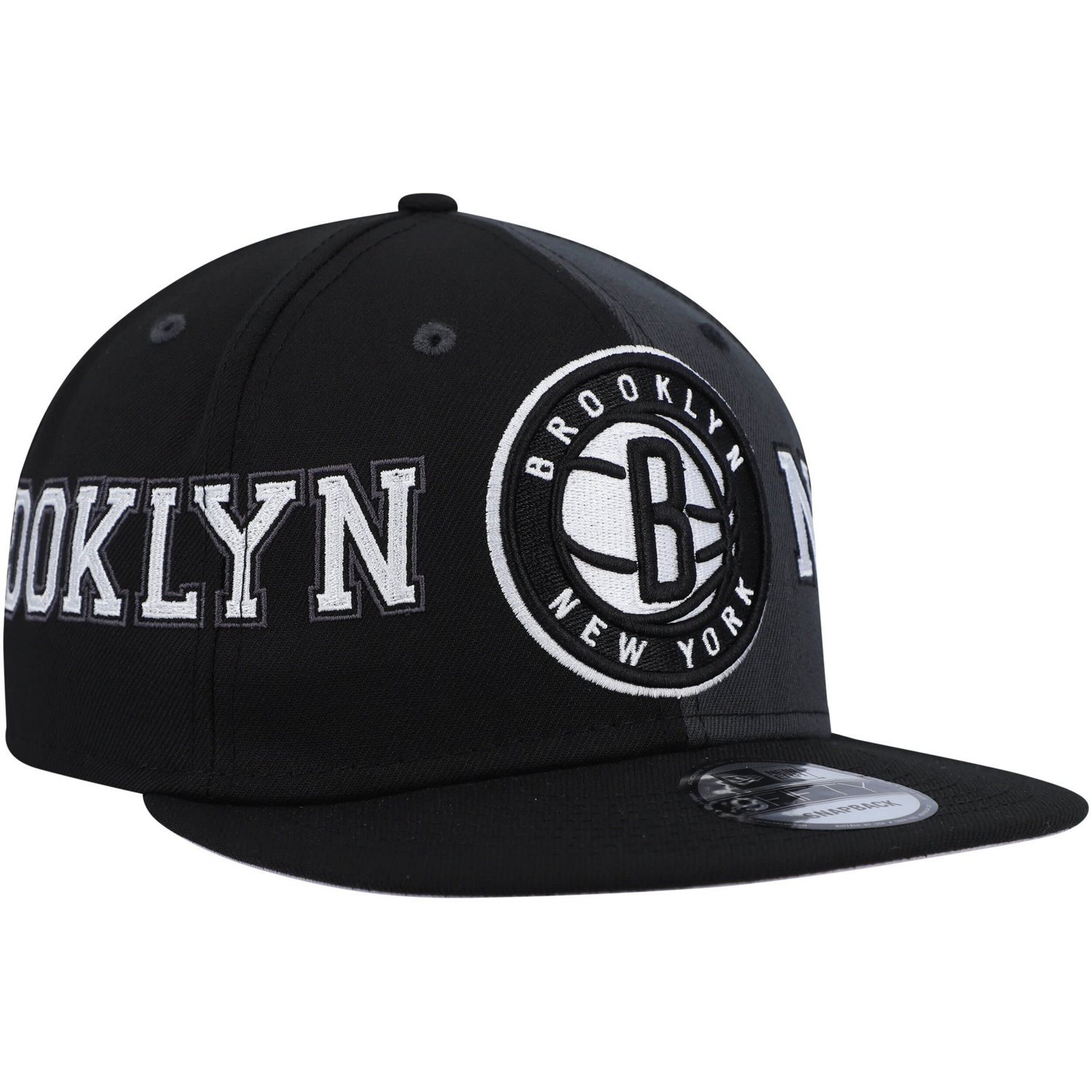 New Era Brooklyn Nets Team Split 9FIFTY Snapback Hat - view number 3