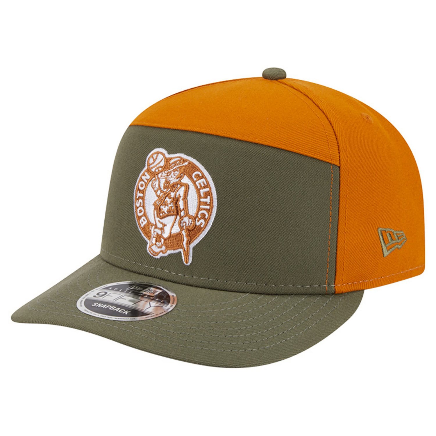 New Era Burnt Orange Boston Celtics Two-Tone Color Pack Split Panel 9FIFTY Adjustable Hat