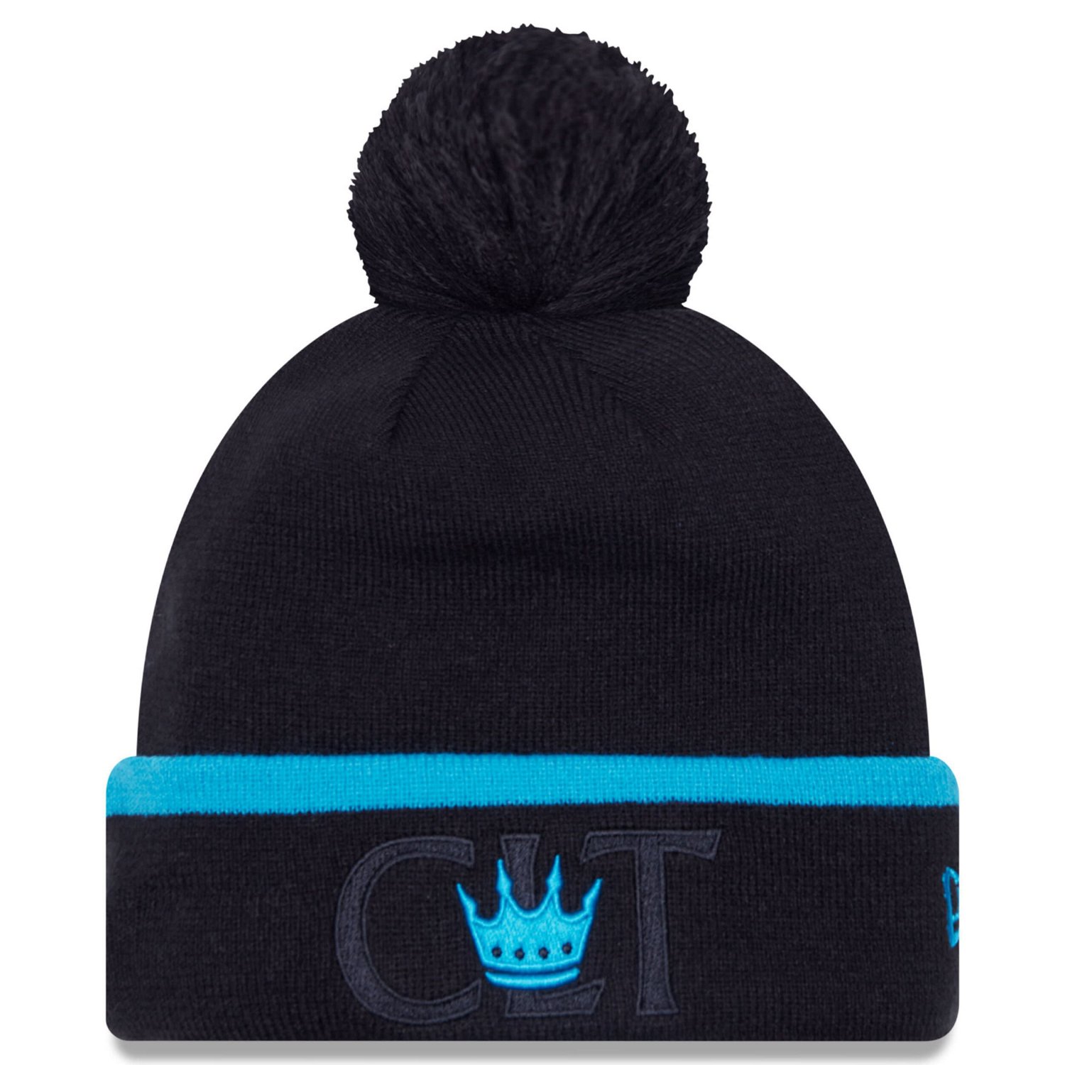 New Era Charlotte FC Wordmark Kick Off Cuffed Knit Hat with Pom - view number 1