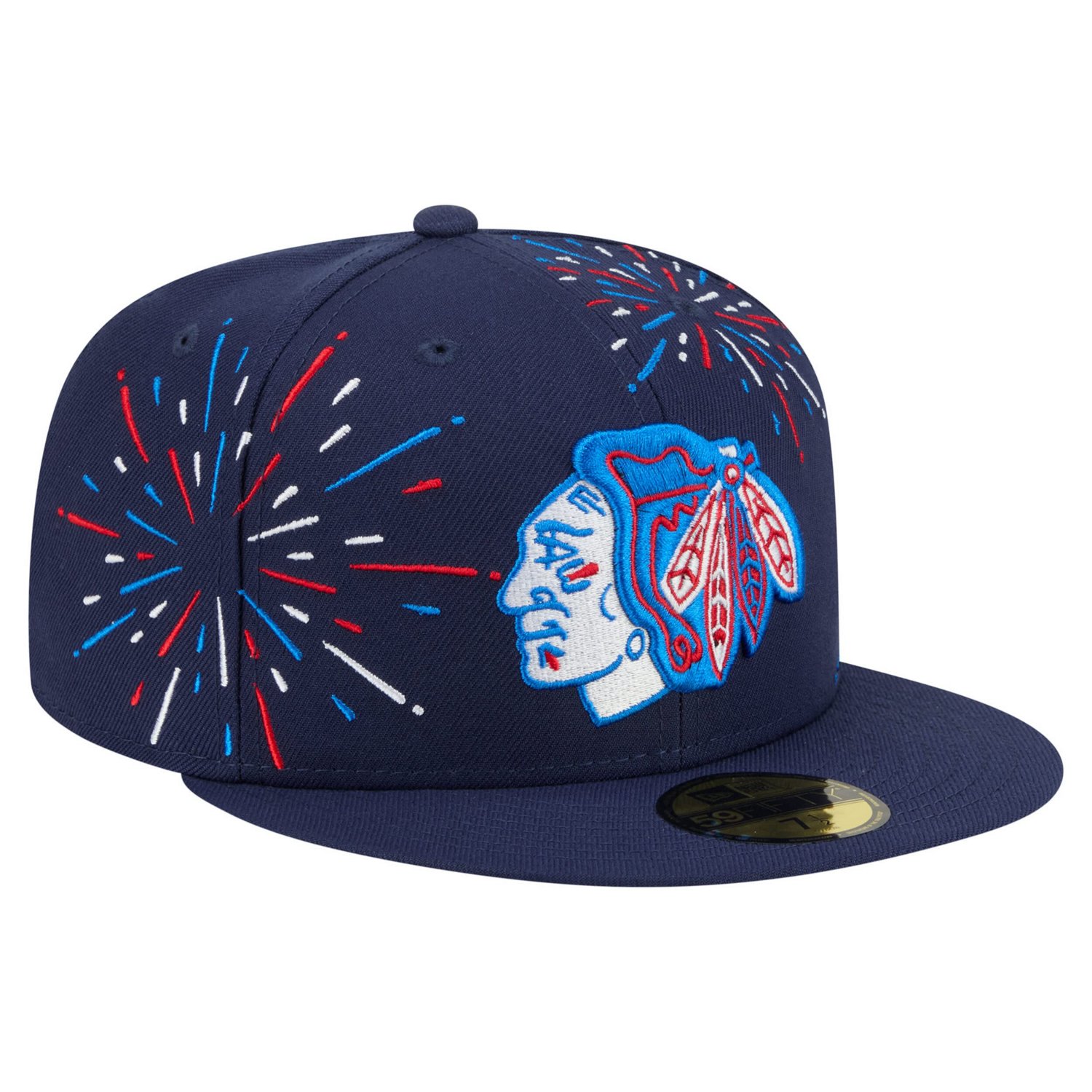 New Era Chicago Blackhawks Americana Fireworks 59FIFTY Fitted Hat - view number 3