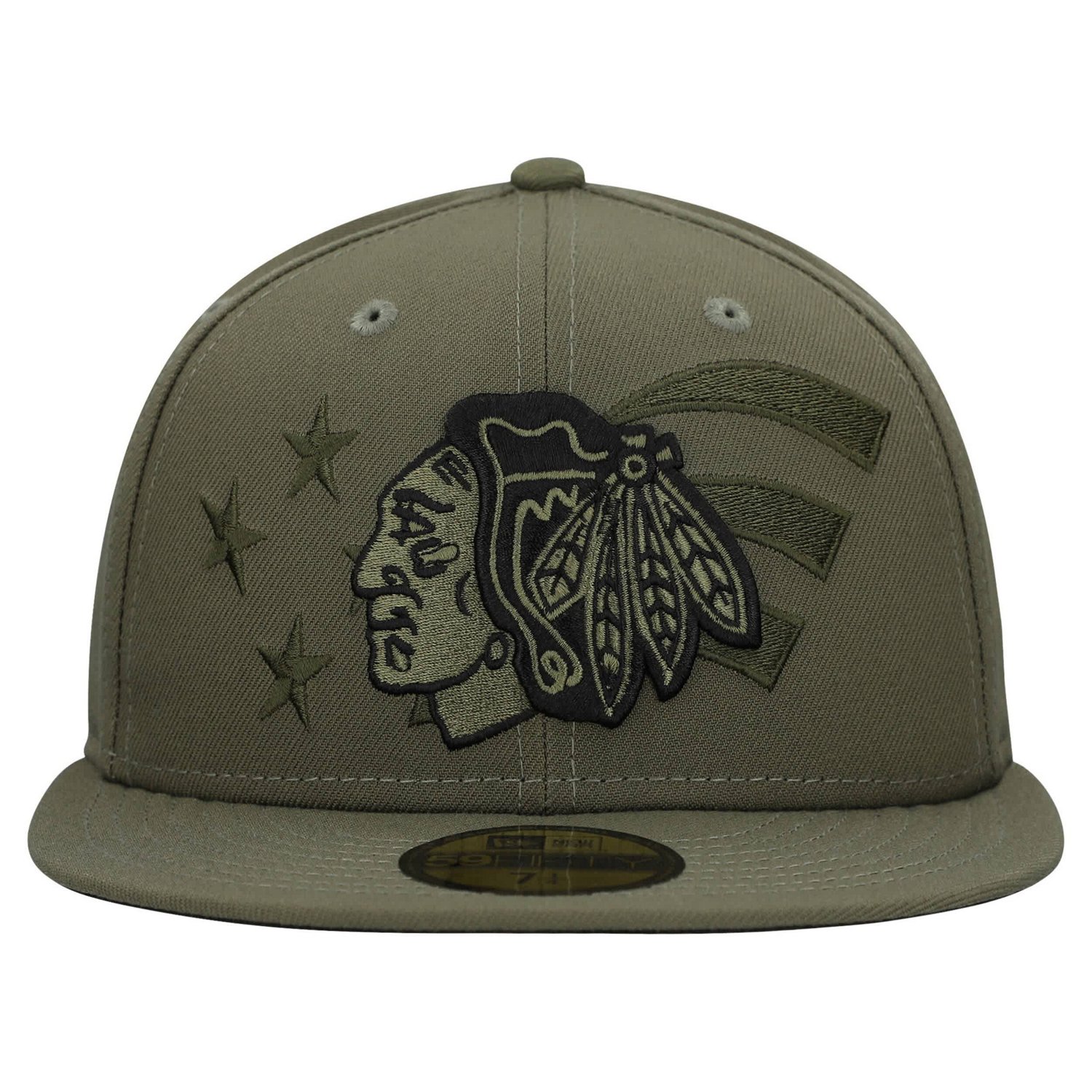 New Era Chicago Blackhawks Military Appreciation Flag 59FIFTY Fitted Hat - view number 2