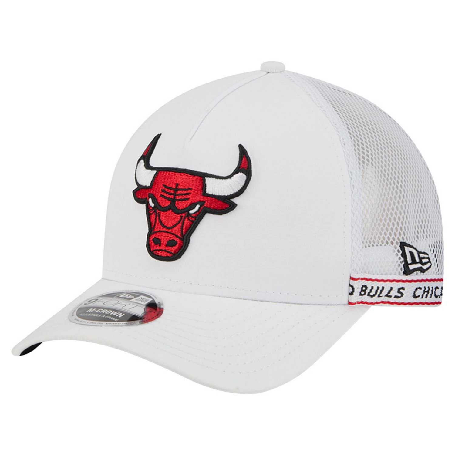 New Era Chicago Bulls Featherweight Team Tape 9FORTY M-Crown A-Frame Adjustable Hat