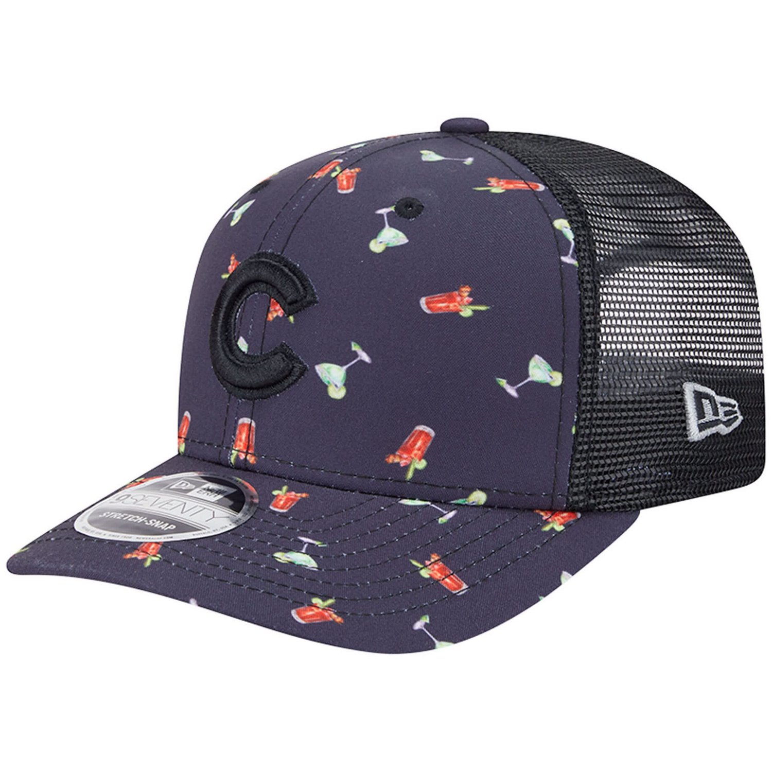 New Era Chicago Cubs Adventure Drinks Pattern 9SEVENTY Stretch-Snap Hat