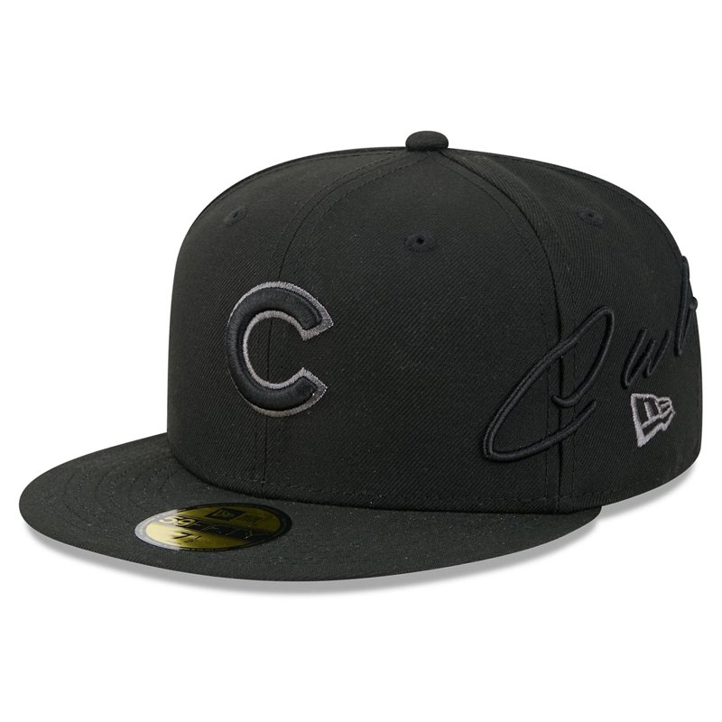 New Era Chicago Cubs Side Script 59FIFTY Fitted Hat - Black