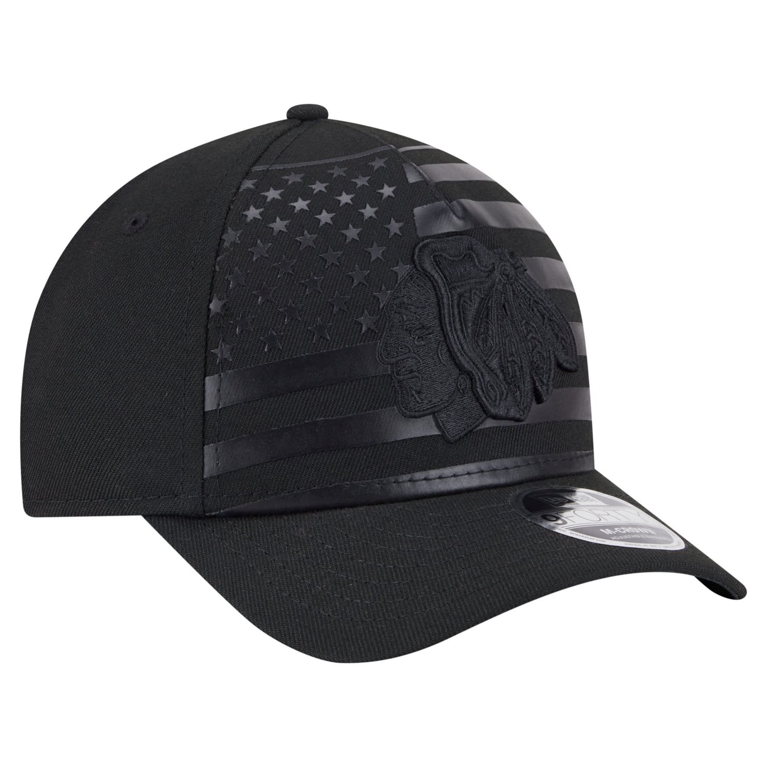 New Era Chicago hawks Game Day Stealth Flag 9FORTY A-Frame Adjustable Hat - view number 3