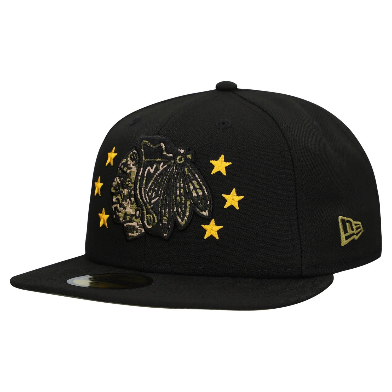 New Era Chicago hawks Military Appreciation Digital Camo Stars 59FIFTY Fitted Hat - view number 3