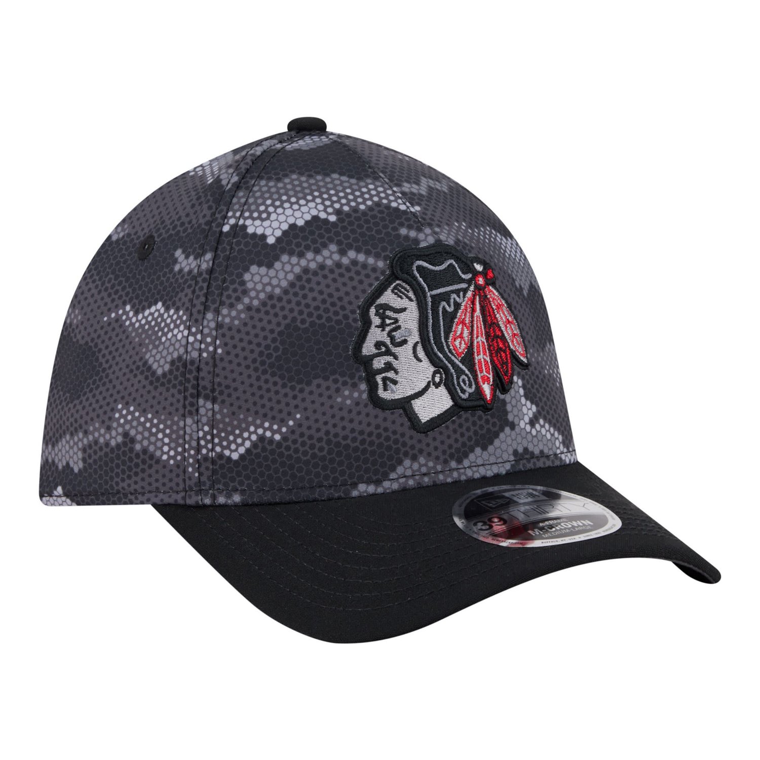 New Era Chicago hawks Zero Dark 39THIRTY A-Frame M-Crown Flex Hat - view number 3