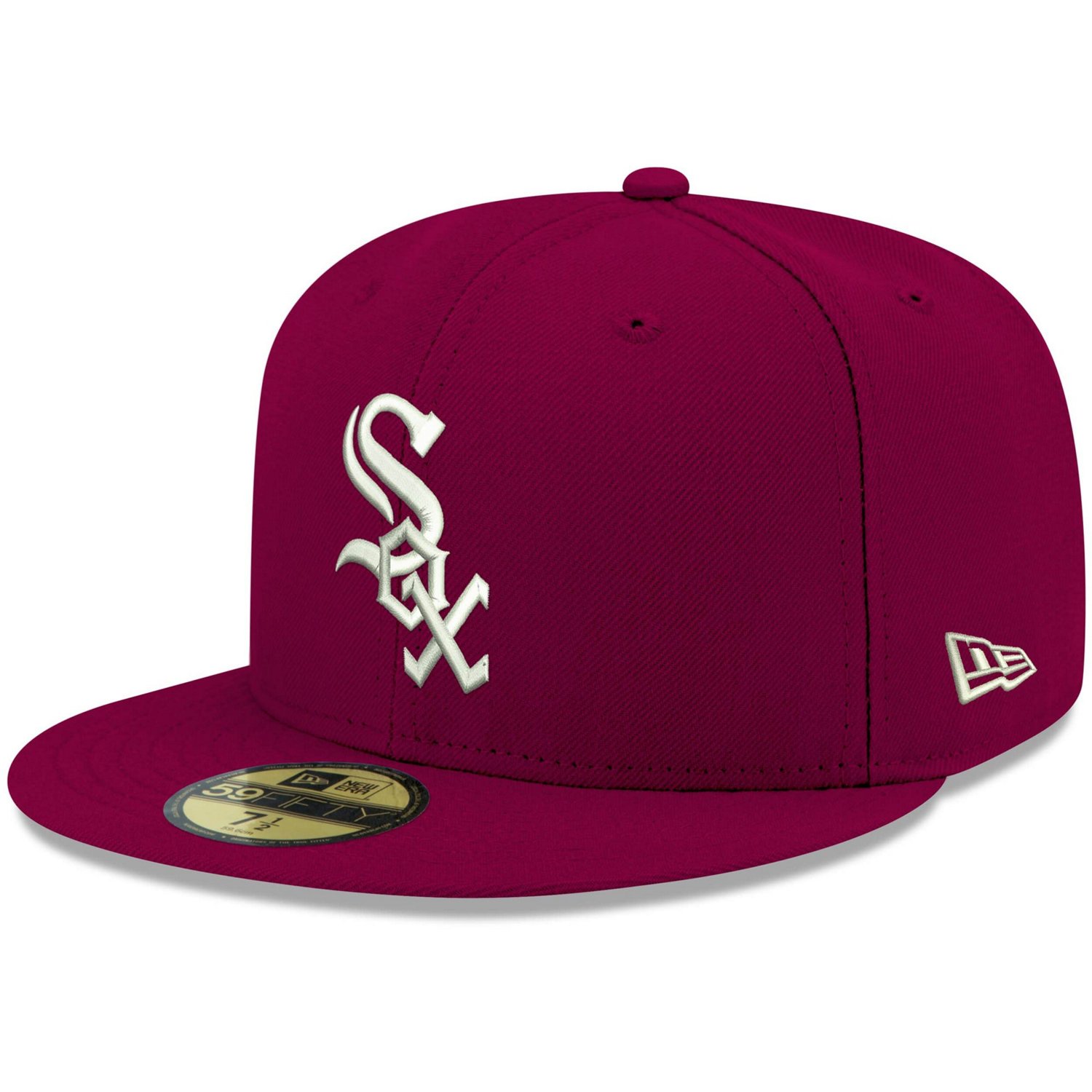New Era Chicago White Sox White Logo 59FIFTY Fitted Hat                                                                          - view number 1