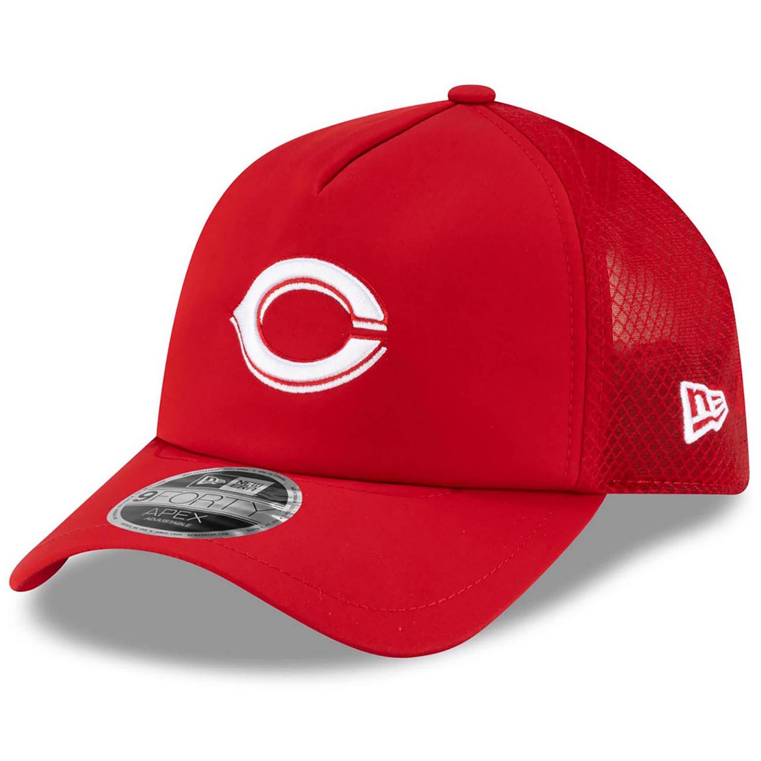 New Era Cincinnati s 2026 Batting Practice Apex 9FORTY Adjustable Trucker Hat