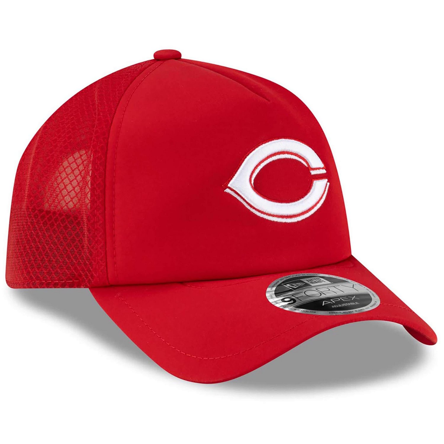 New Era Cincinnati s 2026 Batting Practice Apex 9FORTY Adjustable Trucker Hat