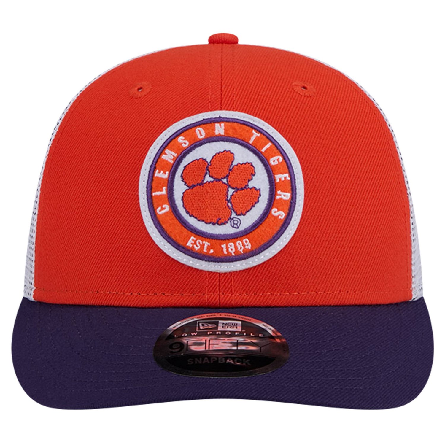 New Era Clemson Tigers Throwback Circle Patch 9FIFTY Trucker Snapback Hat - view number 2