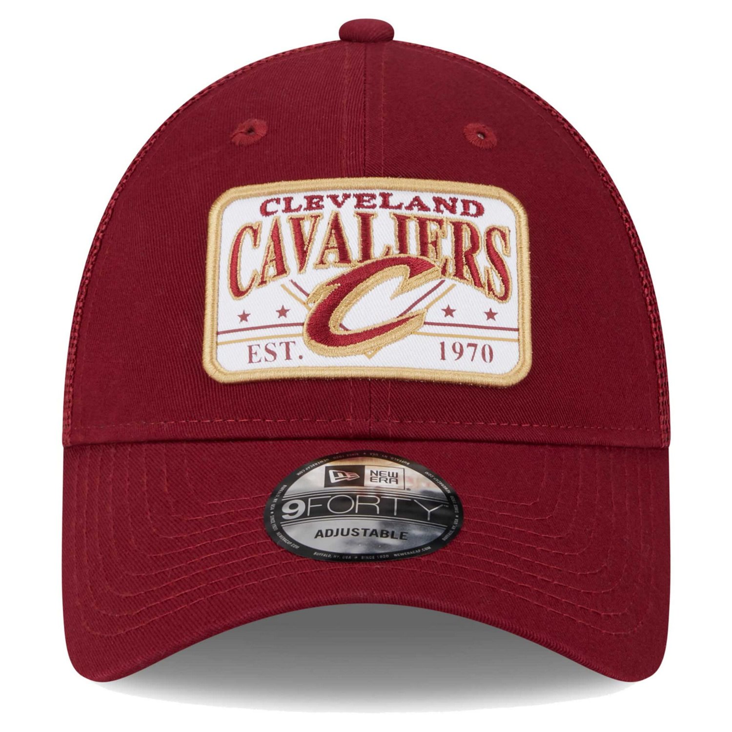 New Era Cleveland Cavaliers Plate Oversized Patch Trucker 9FORTY Adjustable Hat - view number 2