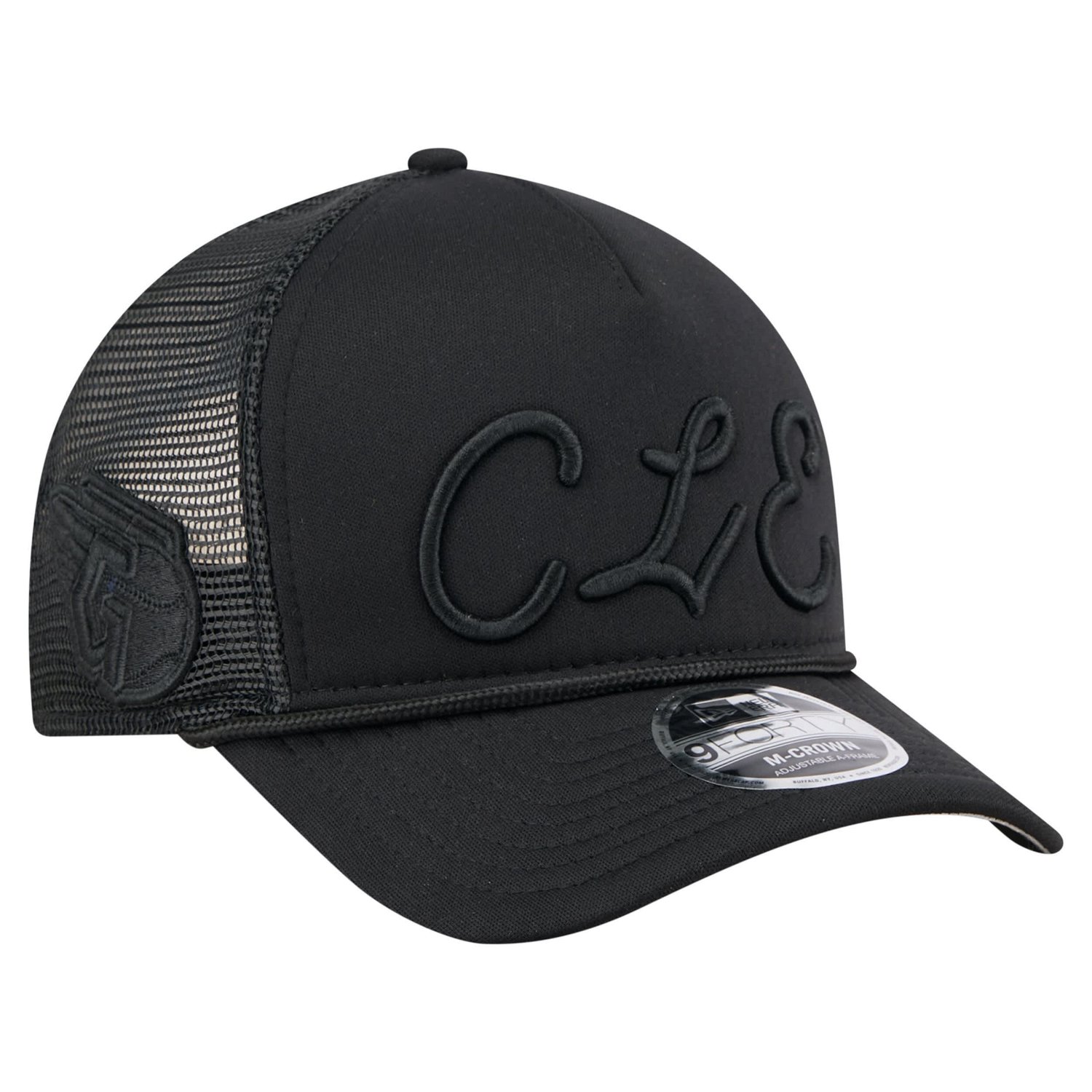 New Era Cleveland Guardians City Initial 9FORTY A-Frame M-Crown Adjustable Trucker Hat - view number 3