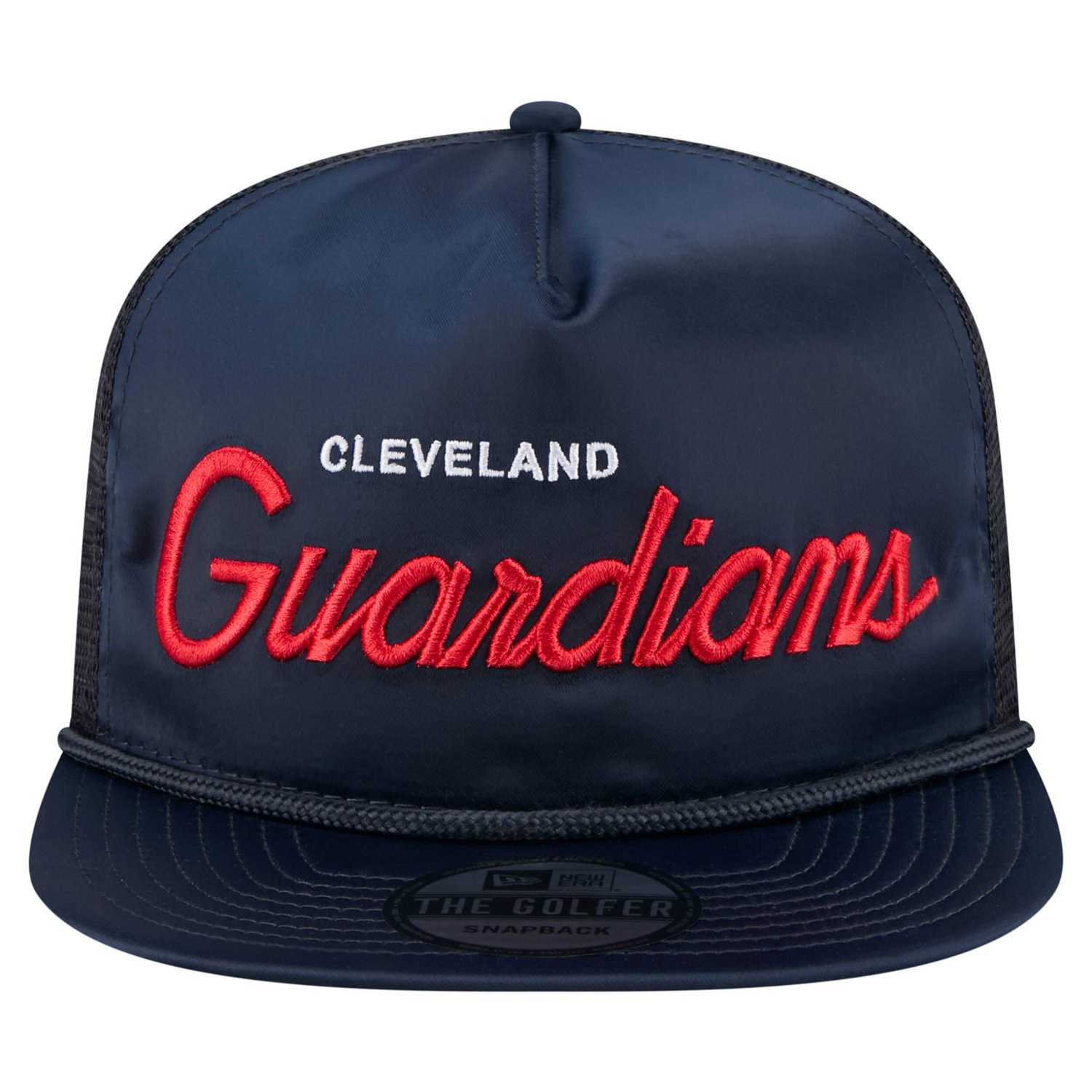 New Era Cleveland Guardians Retro Satin Script Golfer Adjustable Hat - view number 2
