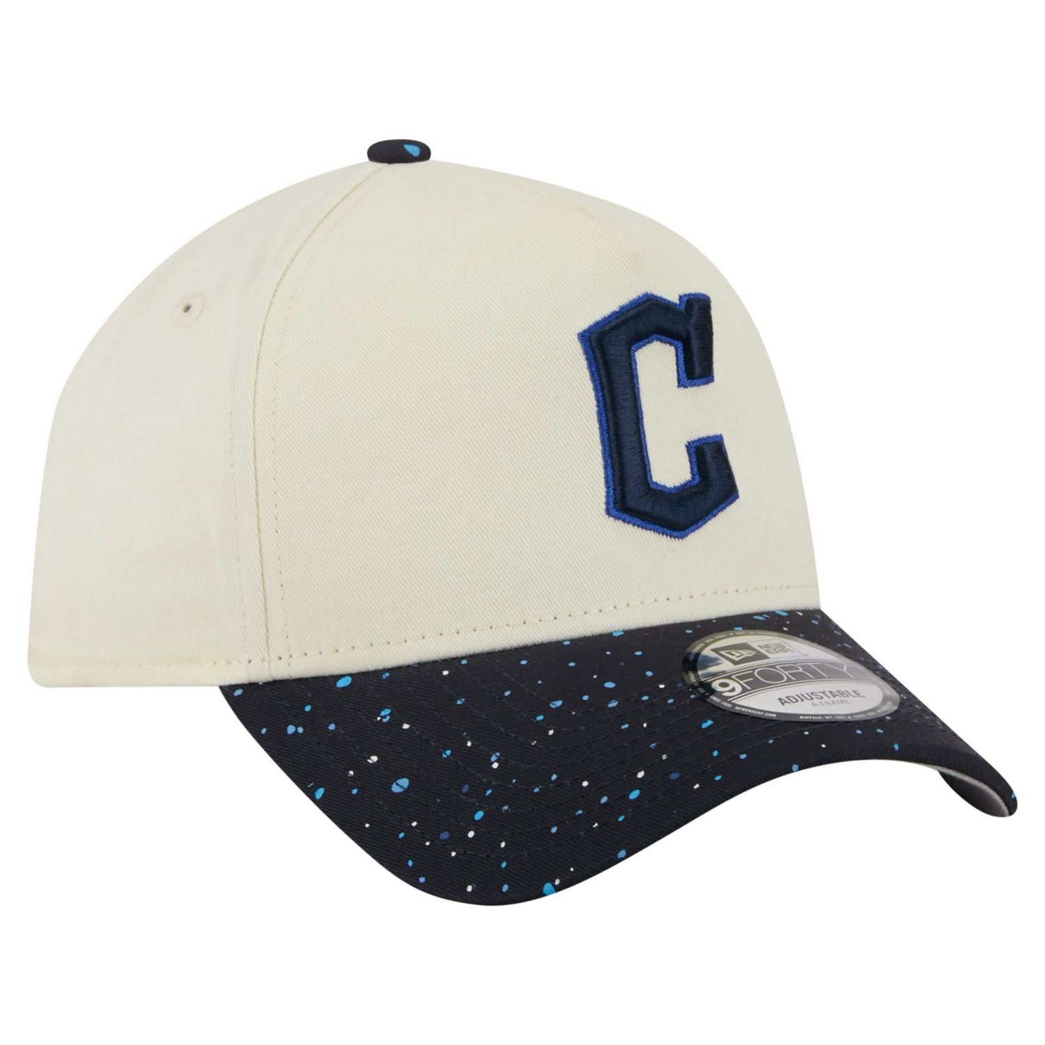 New Era Cleveland Guardians Speckle A-Frame 9FORTY Adjustable Hat - view number 3
