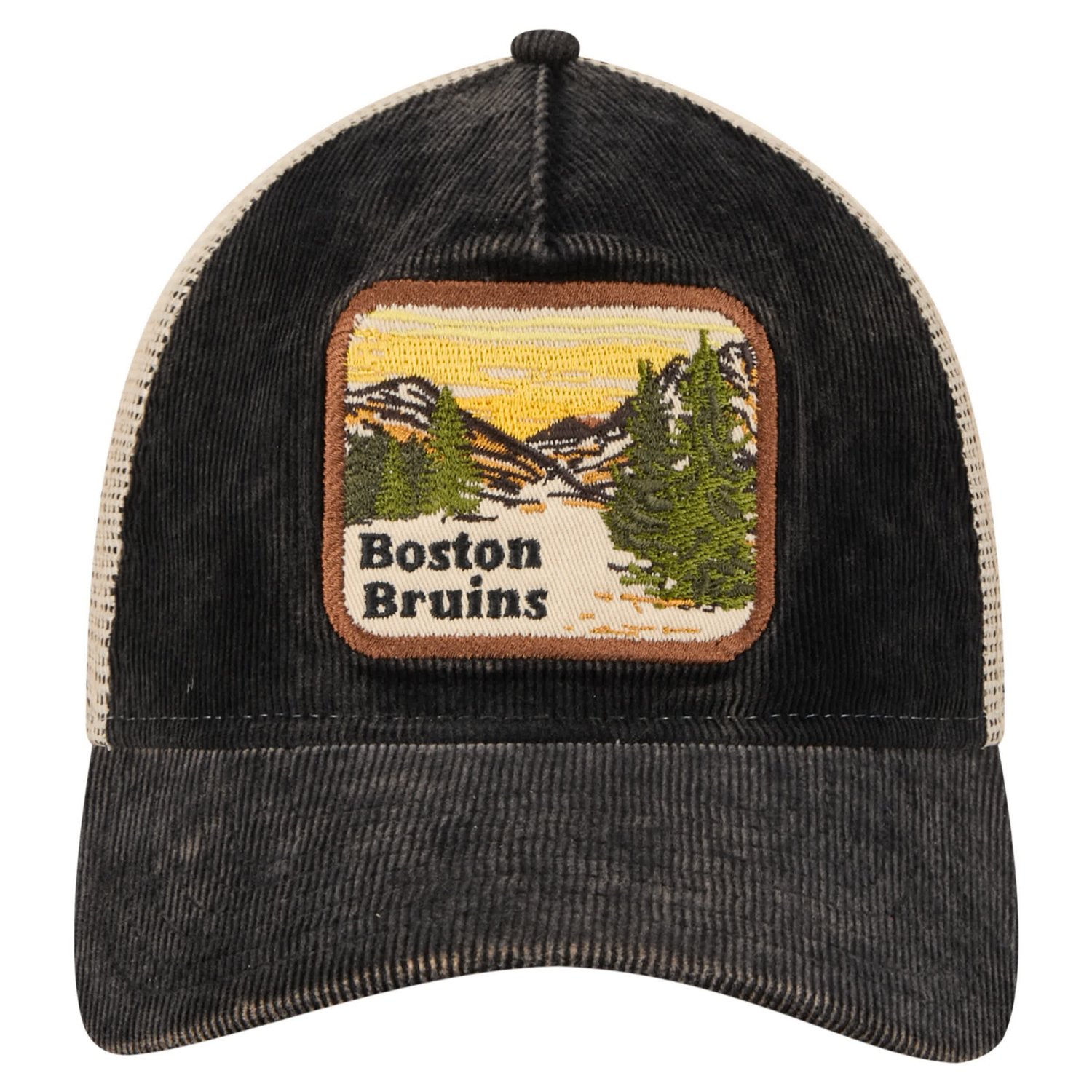 New Era Cream Boston Bruins Vintage Landscape 9TWENTY A-Frame Adjustable Trucker Hat - view number 2