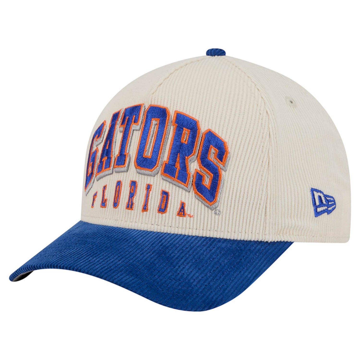 New Era Cream Florida Gators Arch Two-Tone Corduroy 9FORTY A-Frame Adjustable Hat