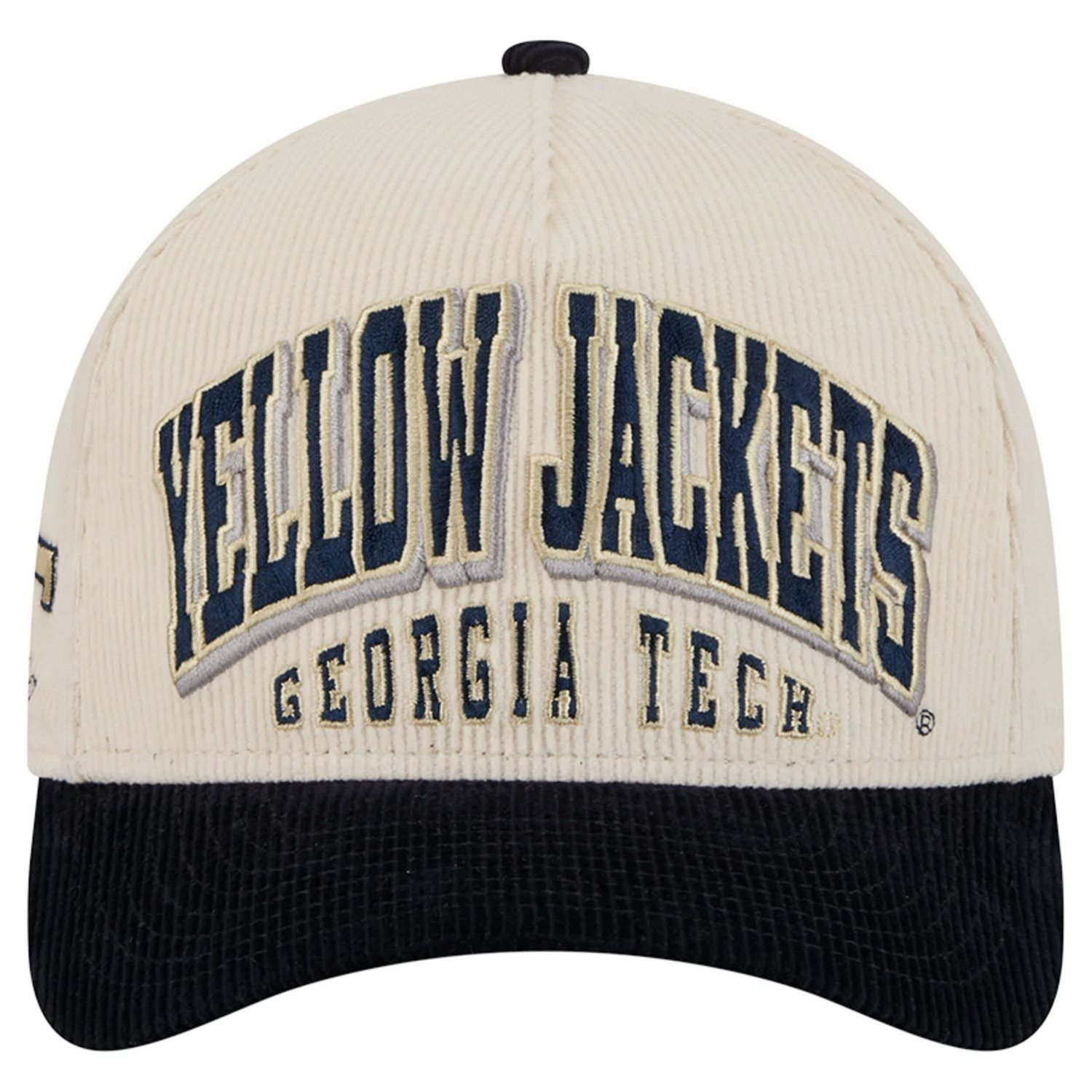 New Era Cream Georgia Tech Yellow Jackets Arch Two-Tone Corduroy 9FORTY A-Frame Adjustable Hat - view number 2