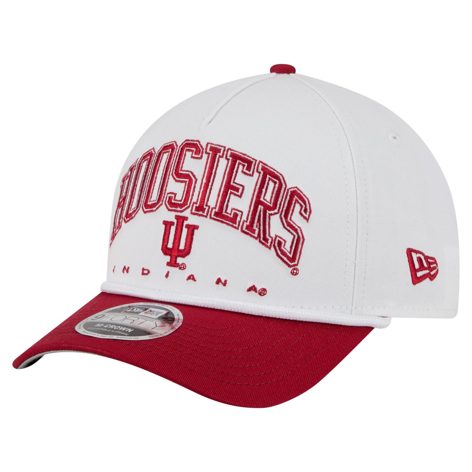 New Era Crimson Indiana Hoosiers Arch Two-Tone Rope 9FORTY A-Frame M-Crown Adjustable Hat