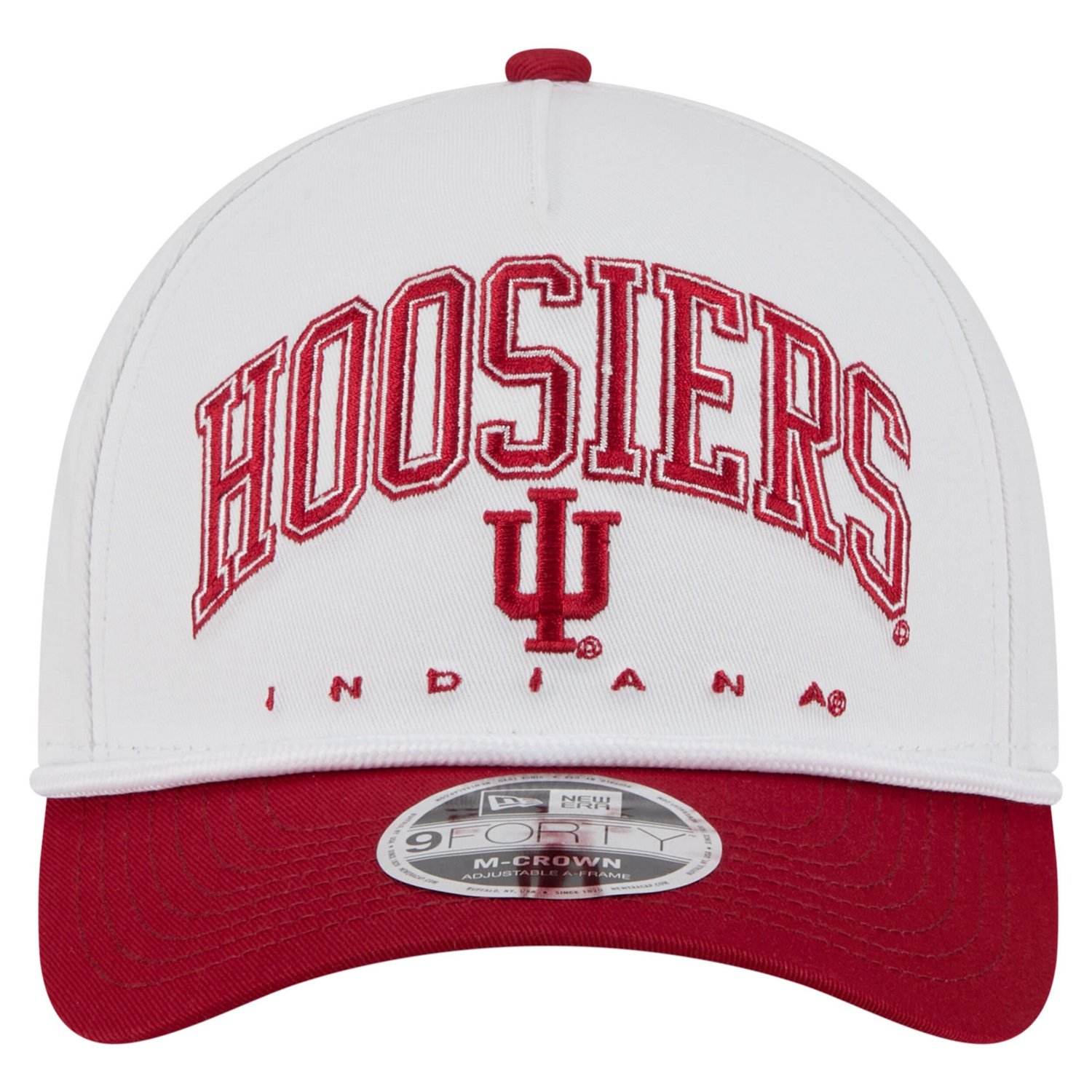 New Era Crimson Indiana Hoosiers Arch Two-Tone Rope 9FORTY A-Frame M-Crown Adjustable Hat - view number 2