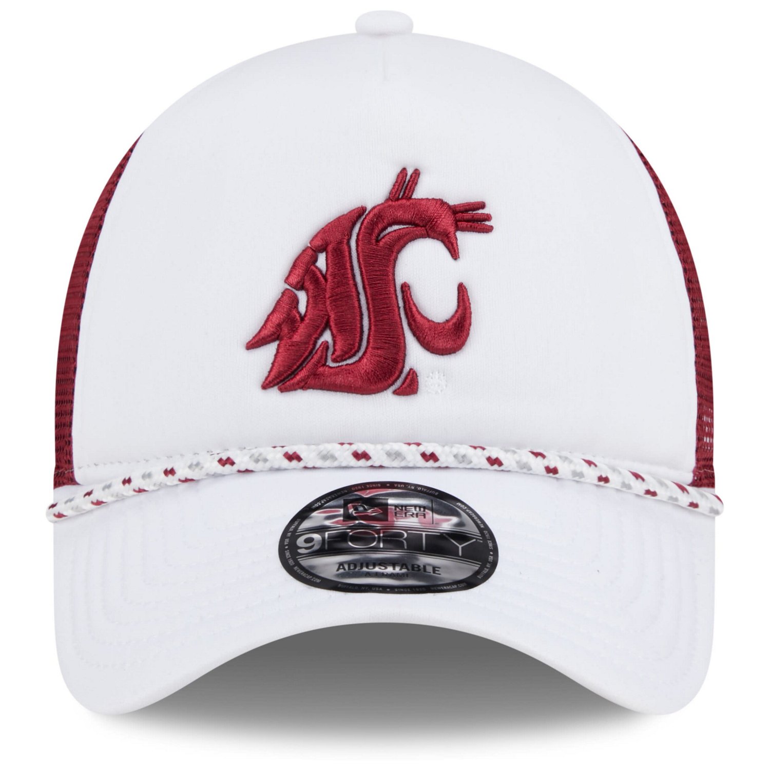 New Era /Crimson Washington State Cougars Court Sport Foam A-Frame 9FORTY Adjustable Trucker Hat                                 - view number 2