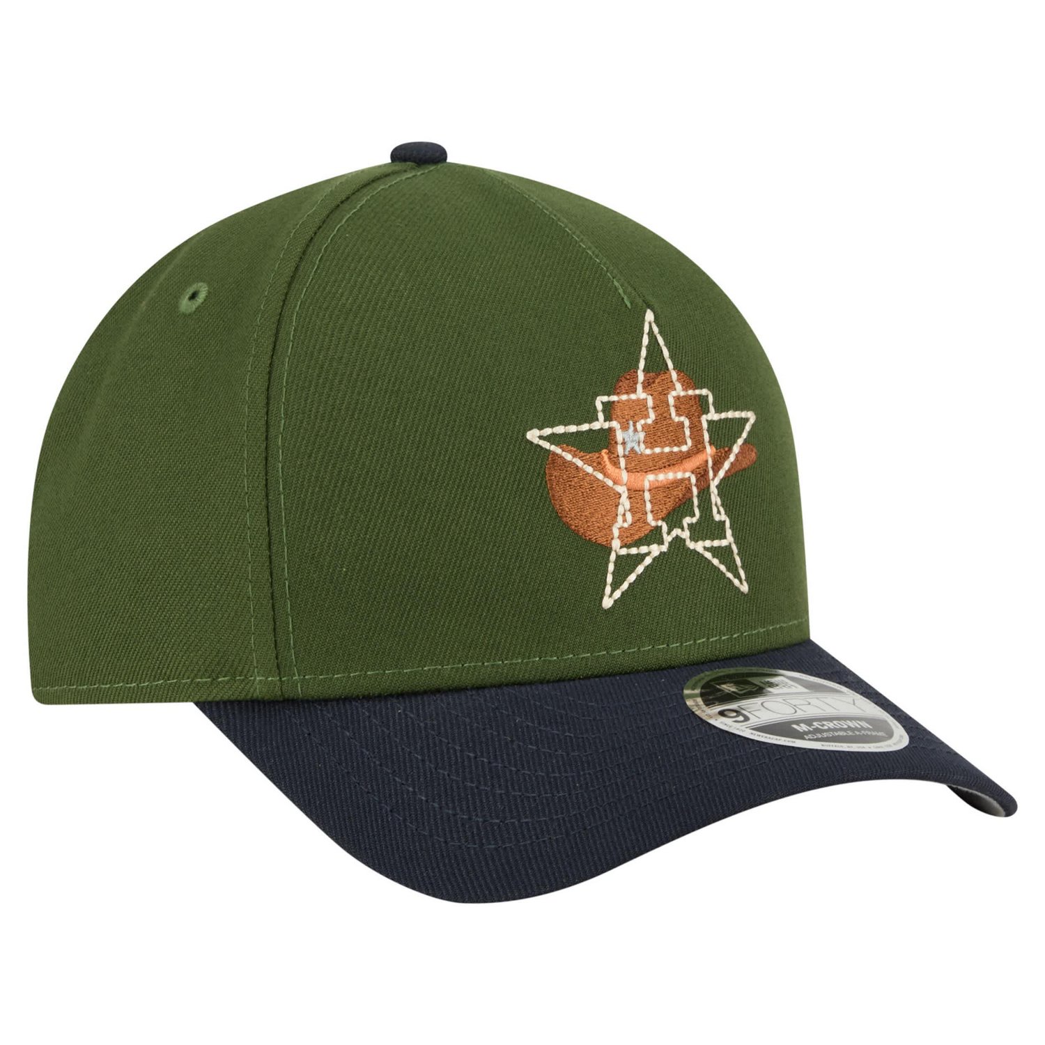 New Era Dark Houston Astros City Feature 9FORTY A-Frame Adjustable Hat - view number 3