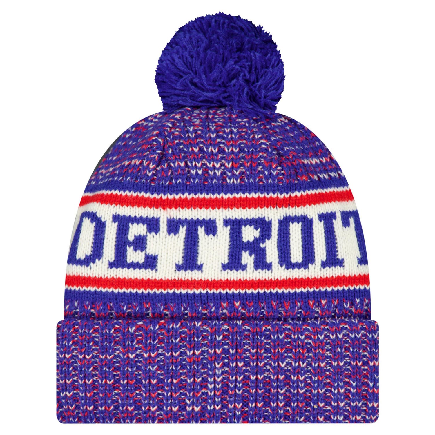 New Era Detroit Pistons Team Cuffed Knit Hat with Pom - view number 2