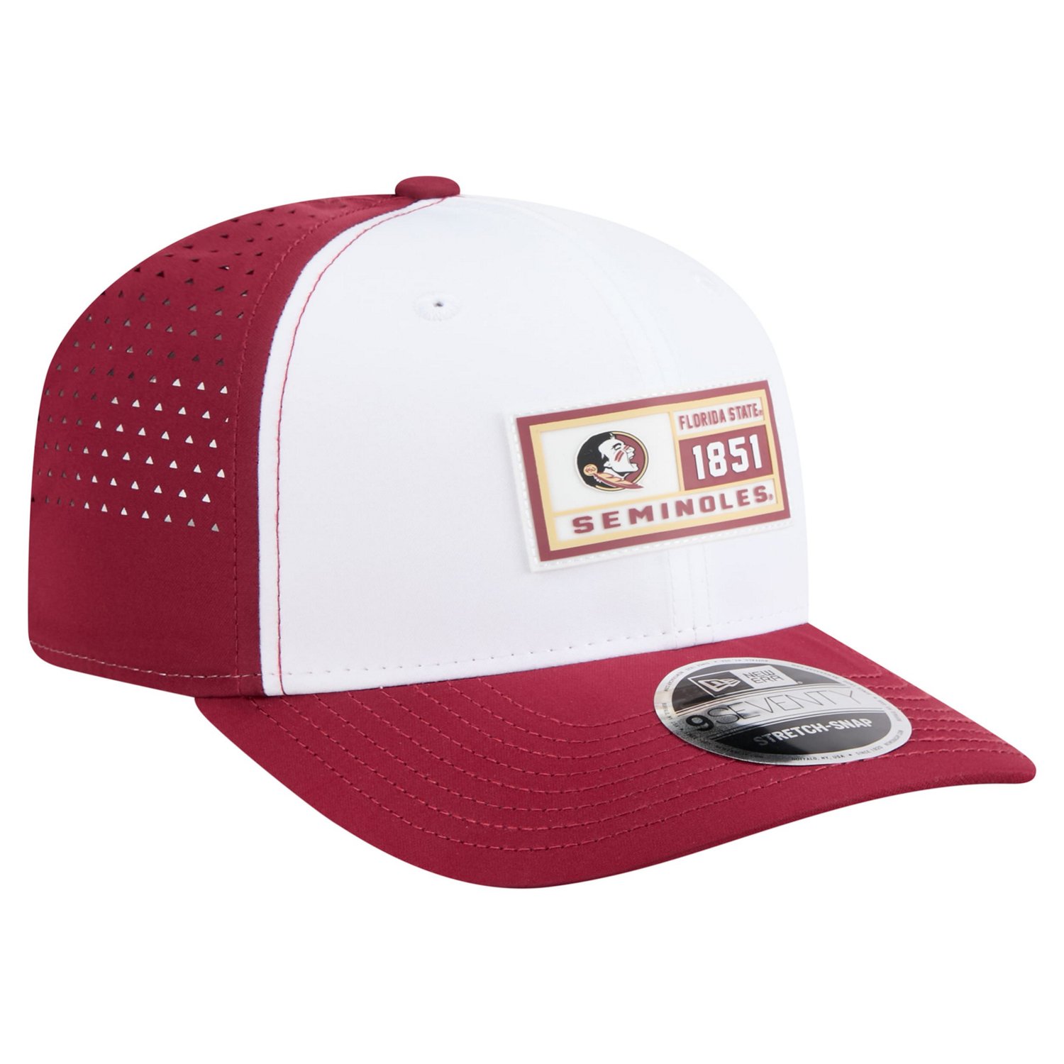 New Era Garnet Florida State Seminoles Perforated Patched 9SEVENTY Adjustable Hat - view number 3