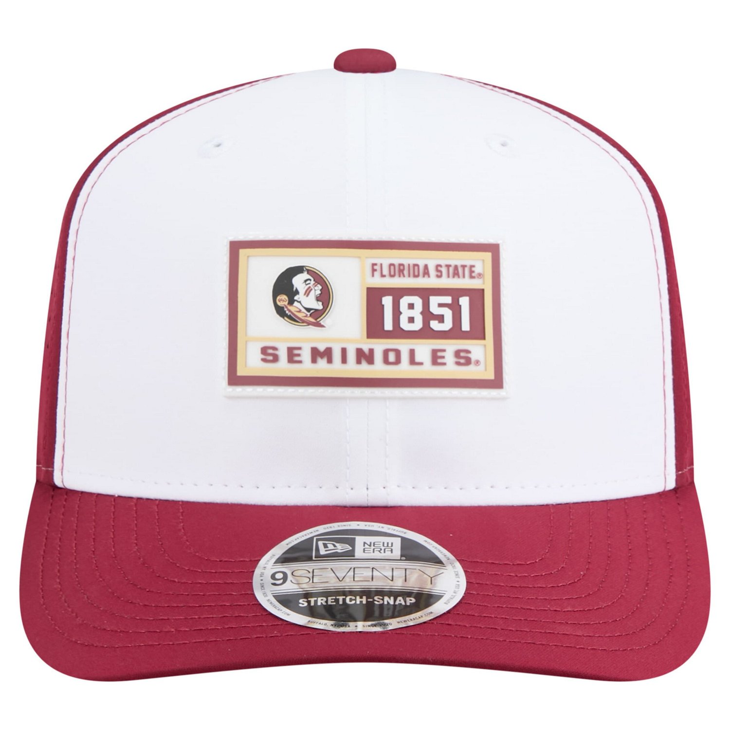 New Era Garnet Florida State Seminoles Perforated Patched 9SEVENTY Adjustable Hat - view number 2