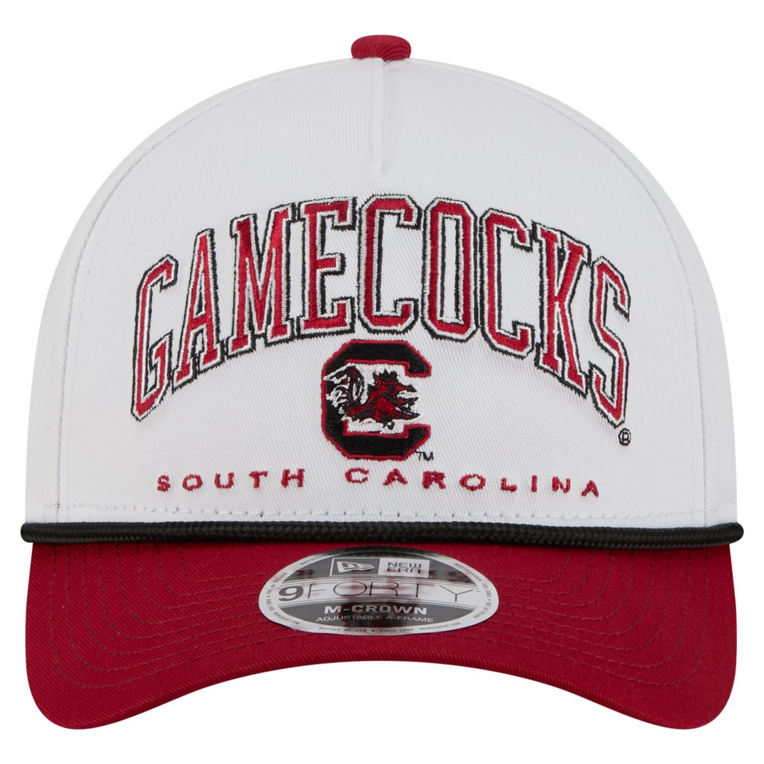 New Era Garnet South Carolina Gamecocks Arch Two-Tone Rope 9FORTY A-Frame M-Crown Adjustable Hat - view number 2