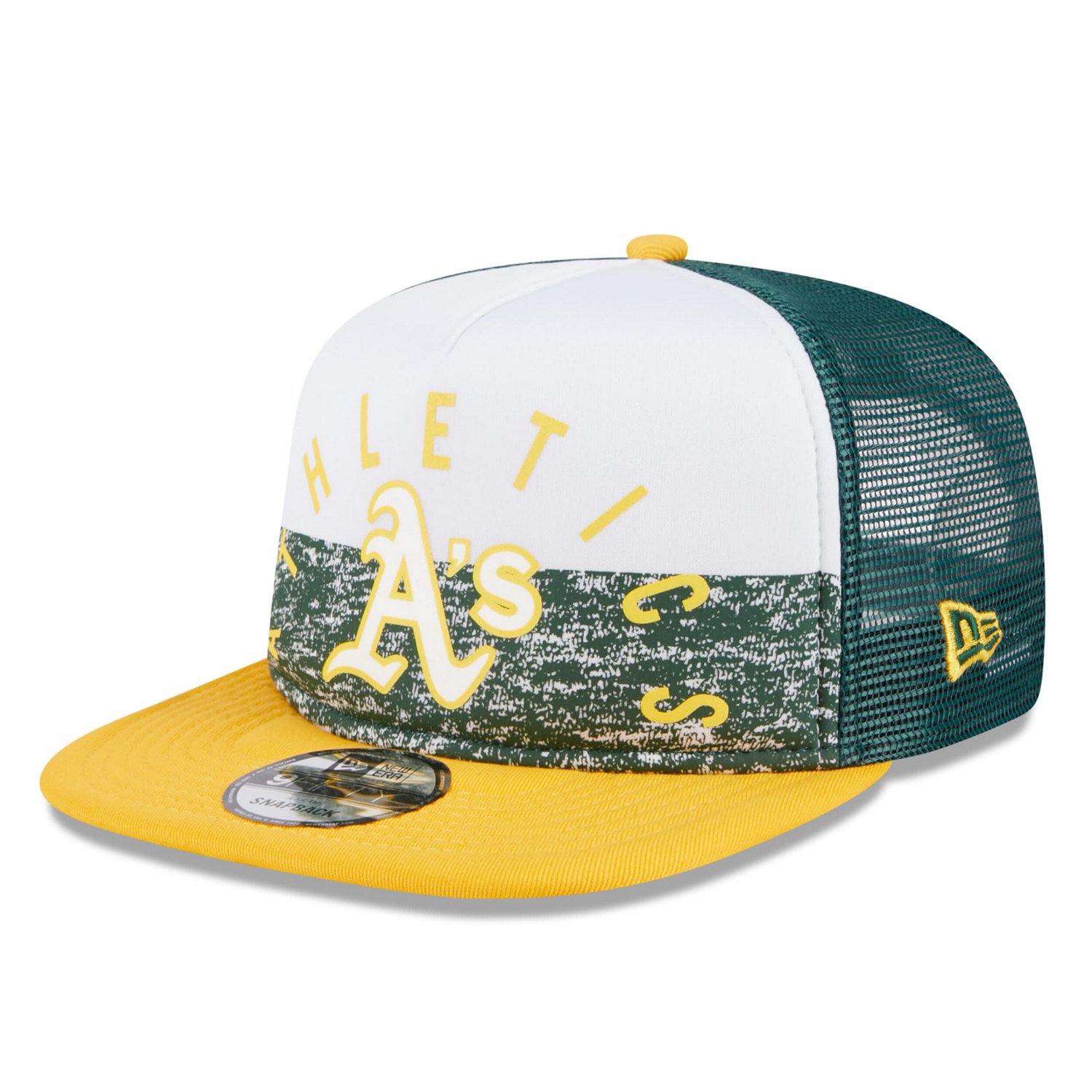 New Era Gold Athletics Team Foam Front A-Frame Trucker 9FIFTY Snapback Hat