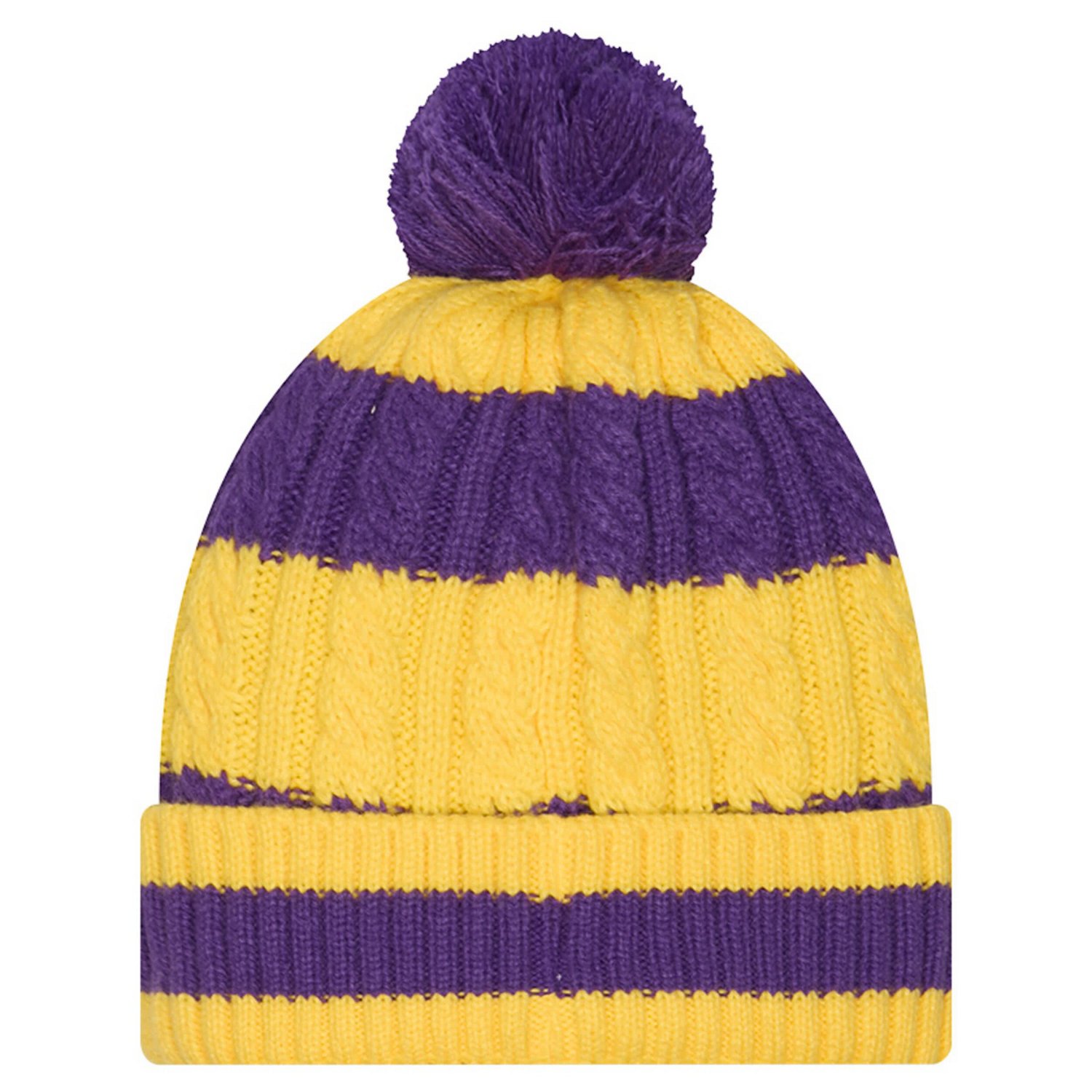 New Era Gold Los Angeles Lakers Braided Cuffed Knit Hat with Pom - view number 2