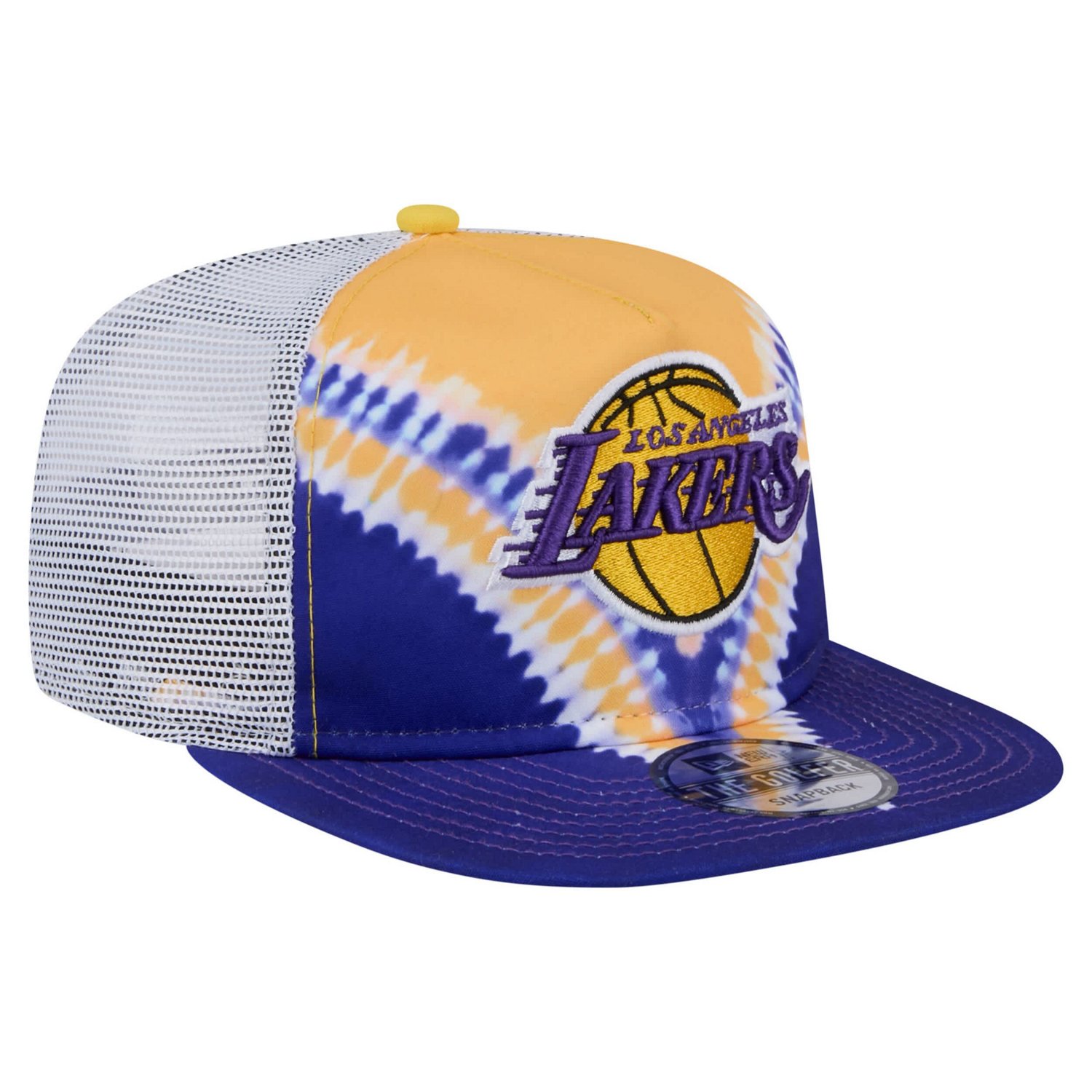 New Era Gold Los Angeles Lakers Throwback Dye Golfer Snapback Hat - view number 3