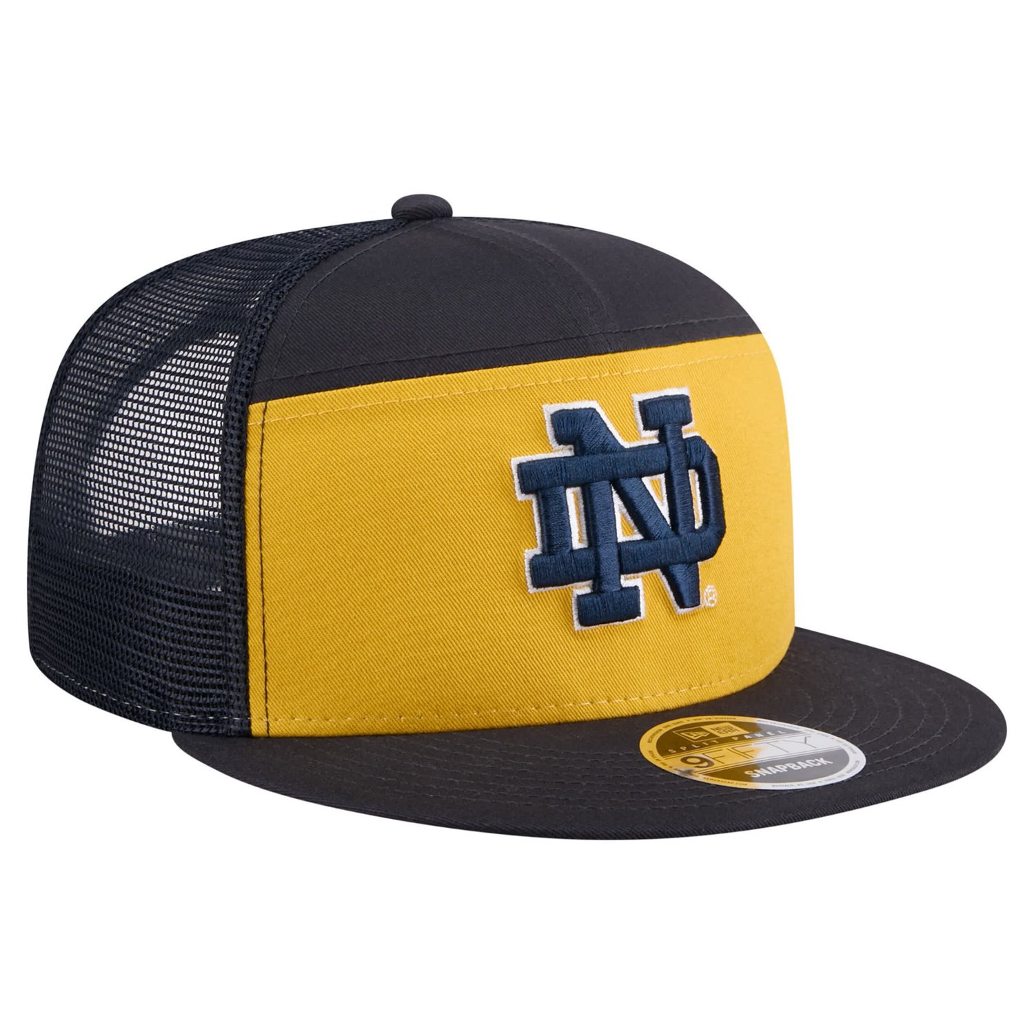 New Era Gold Notre Dame Fighting Irish Outdoor Wide Panel 9FIFTY Snapback Trucker Hat - view number 3
