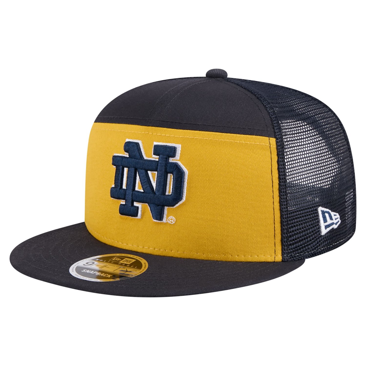 New Era Gold Notre Dame Fighting Irish Outdoor Wide Panel 9FIFTY Snapback Trucker Hat - view number 1