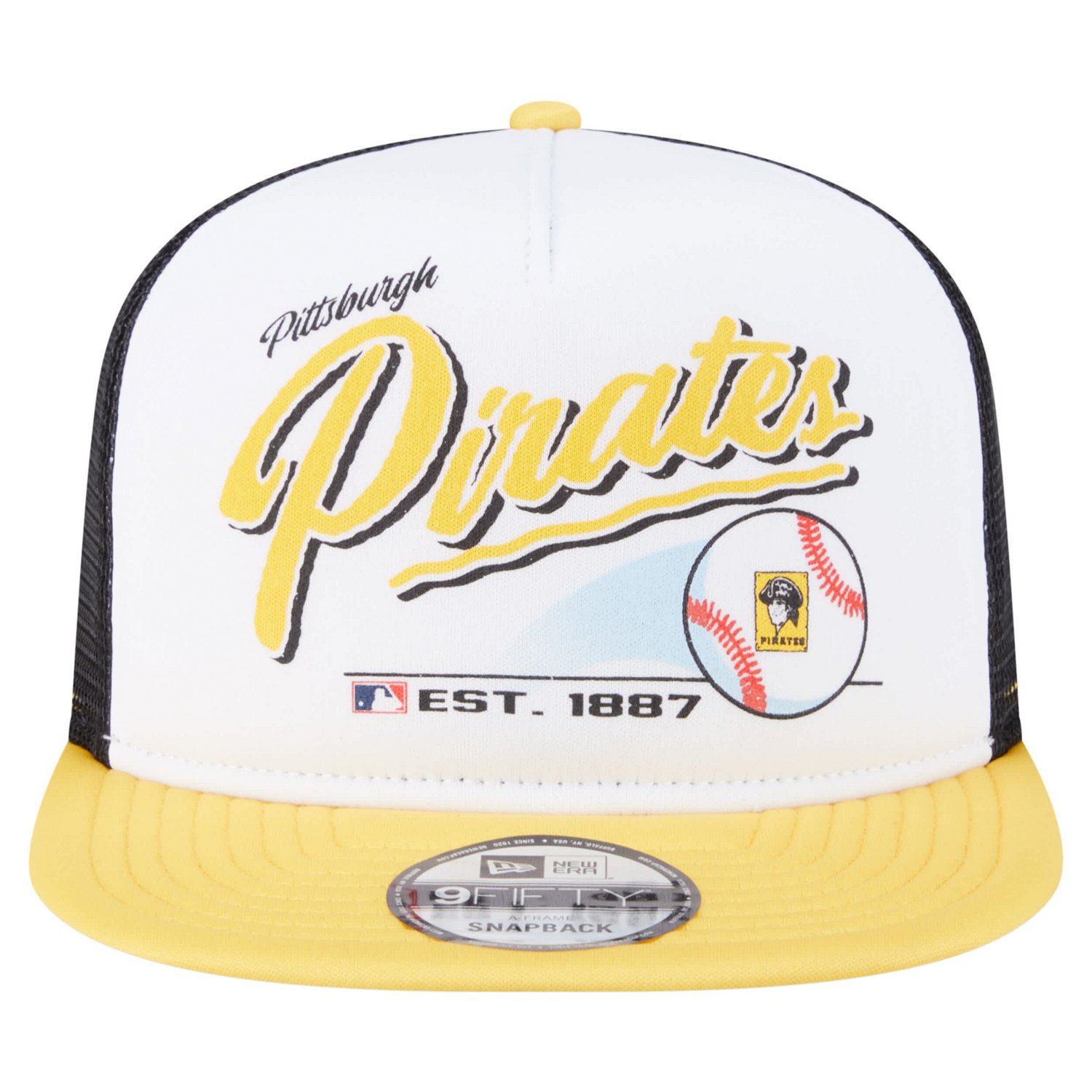 New Era Gold Pittsburgh Pirates Retro Script Trucker 9FIFTY Snapback Hat - view number 2
