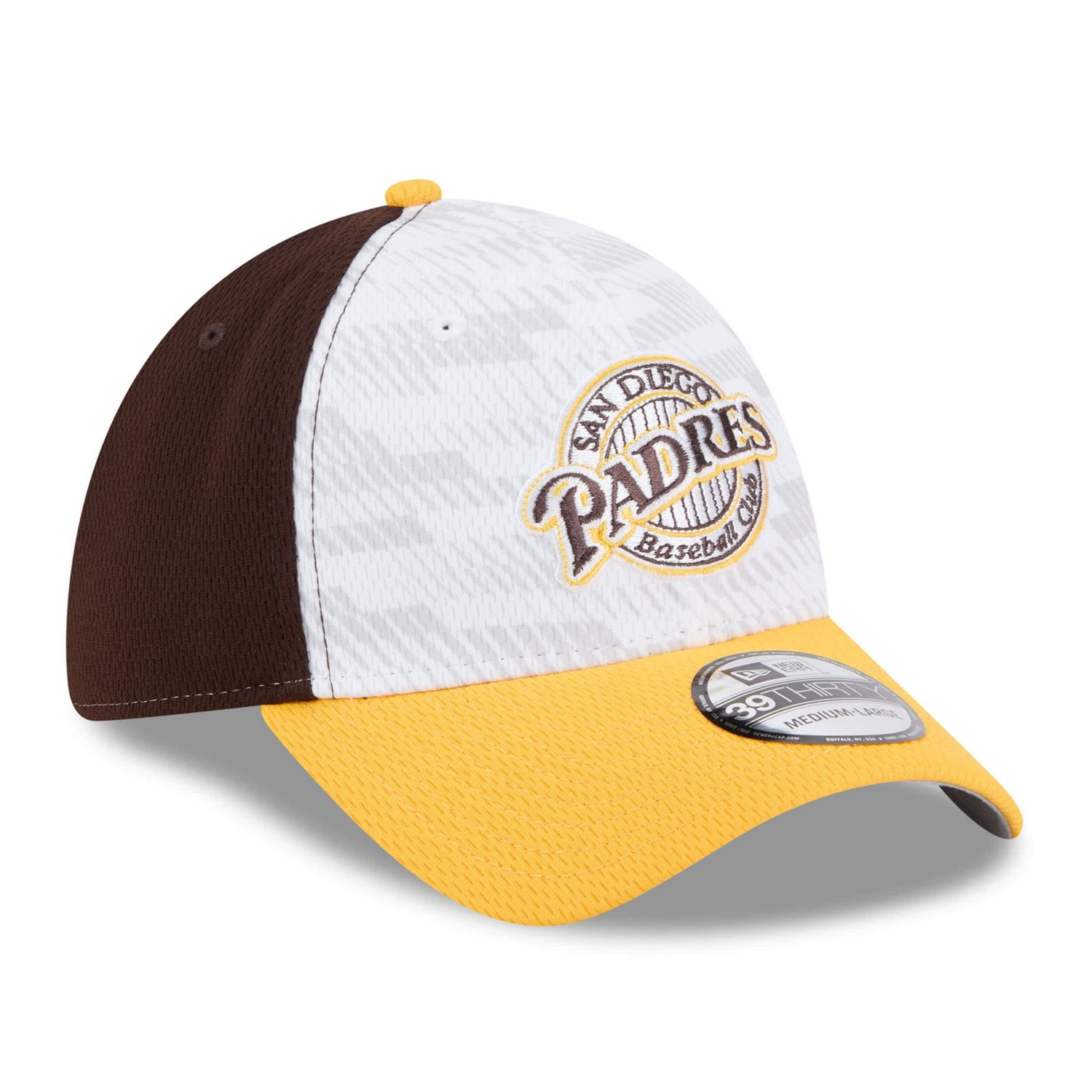 New Era Gold San Diego Padres 2025 MLB Clubhouse 39THIRTY Flex Hat - view number 3