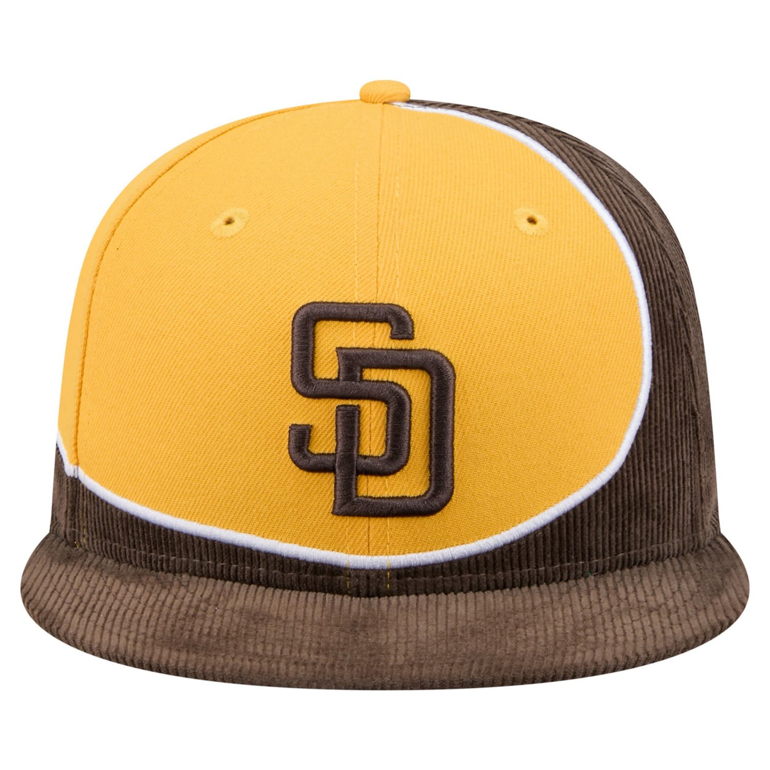 New Era Gold San Diego Padres Retro Split Corduroy Snapback Hat - view number 2