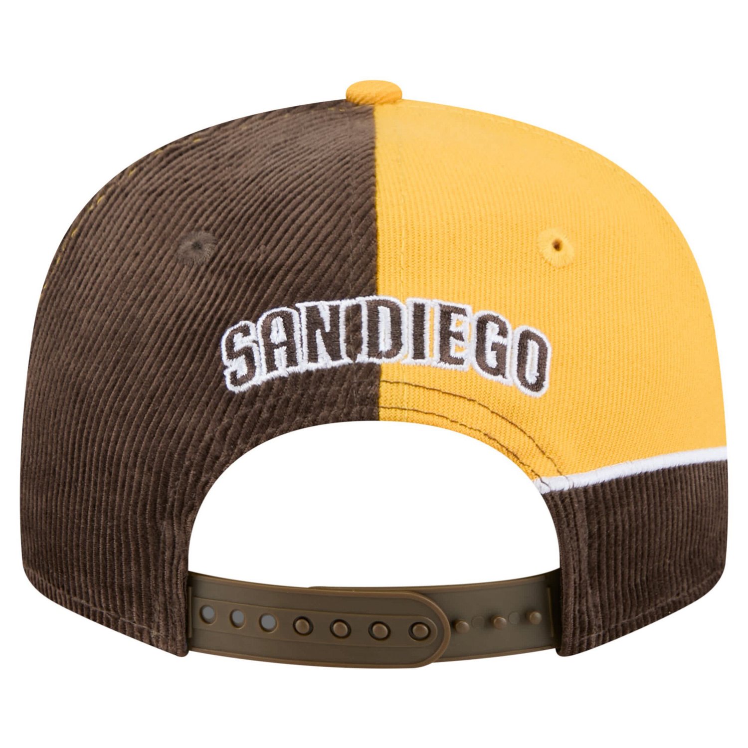 New Era Gold San Diego Padres Retro Split Corduroy Snapback Hat - view number 4