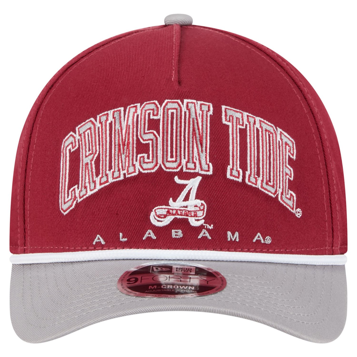 New Era Gray Alabama Tide Arch Two-Tone Rope 9FORTY A-Frame M-Crown Adjustable Hat - view number 2