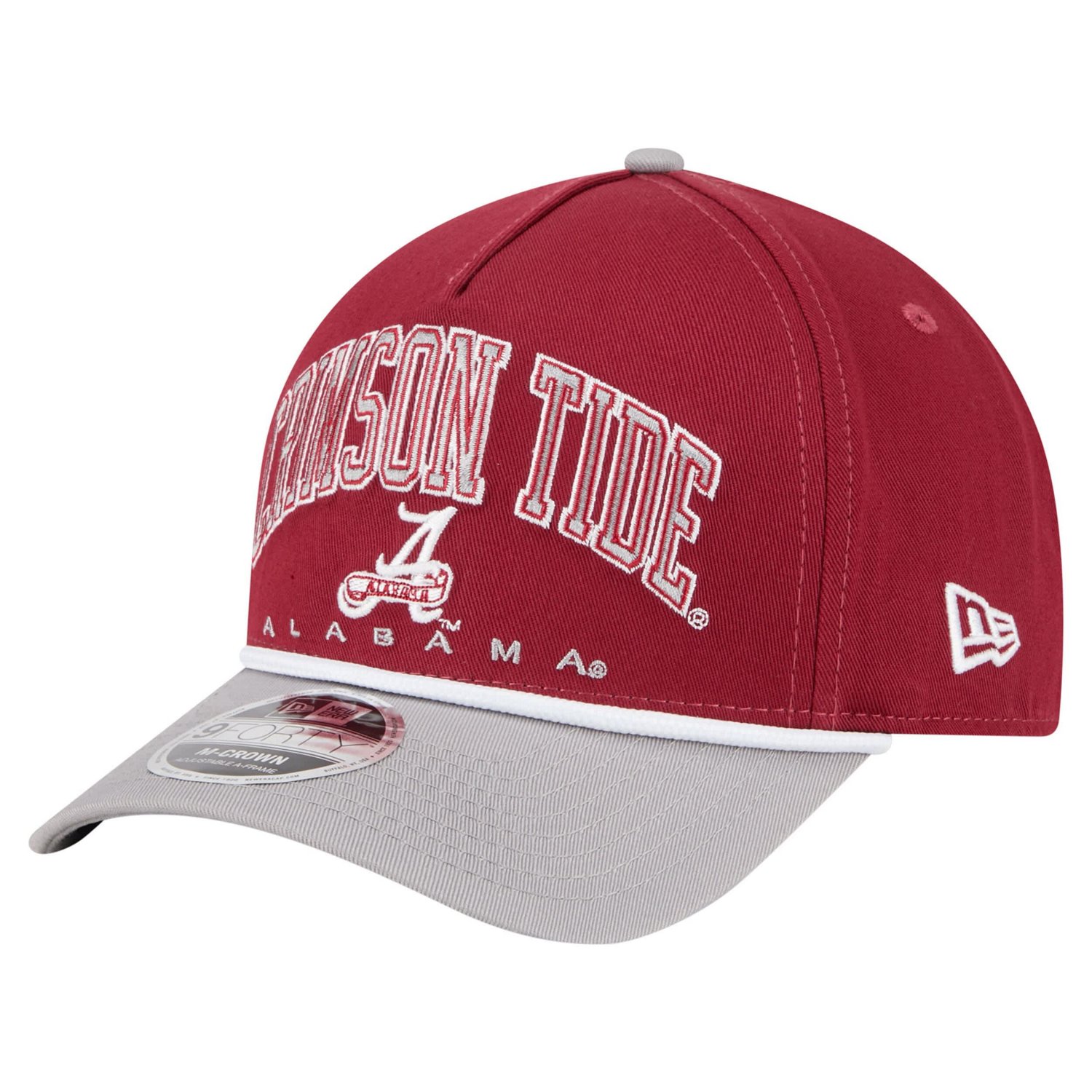 New Era Gray Alabama Tide Arch Two-Tone Rope 9FORTY A-Frame M-Crown Adjustable Hat - view number 1