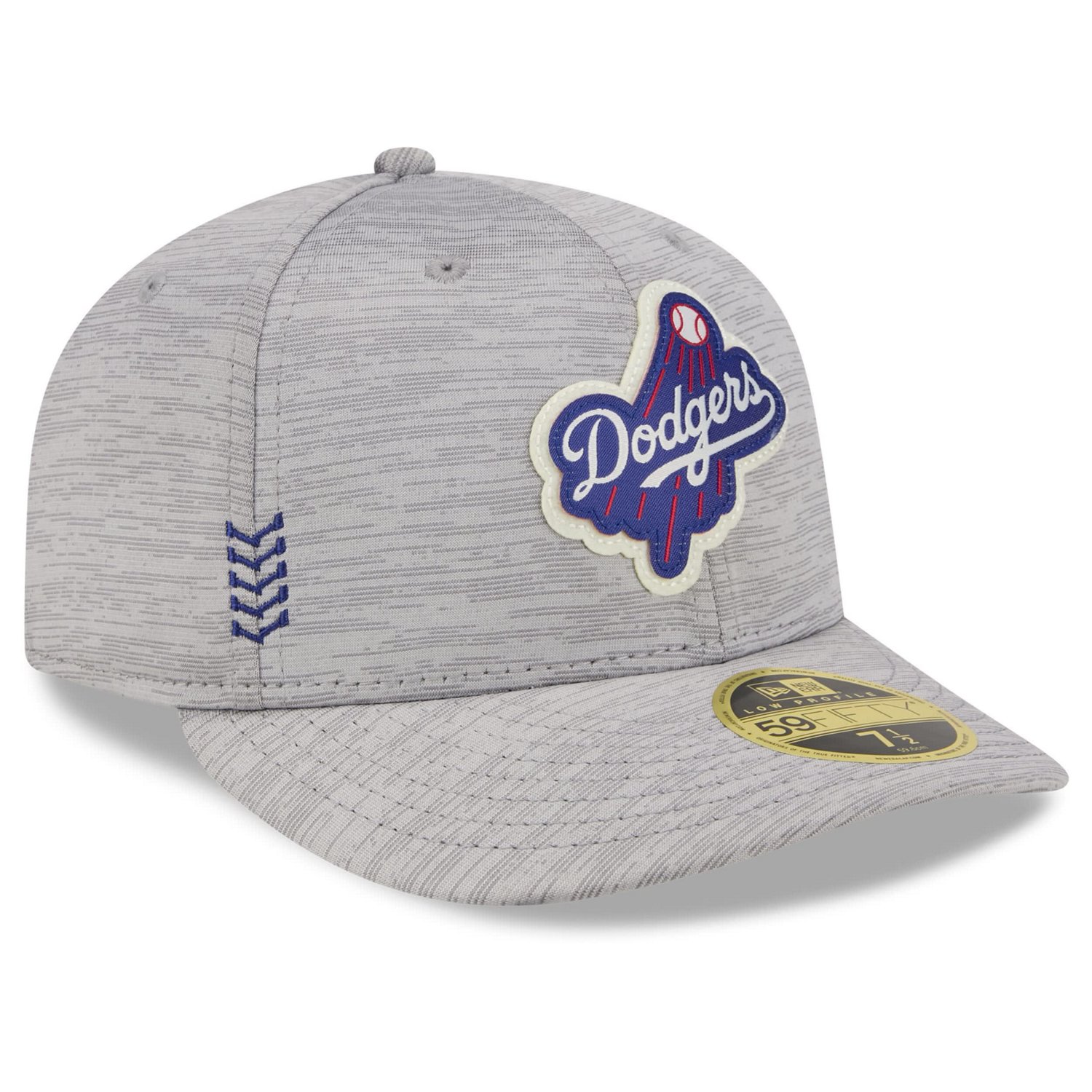 New Era Gray Los Angeles Dodgers 2024 Clubhouse Low Profile 59FIFTY Fitted Hat                                                   - view number 3