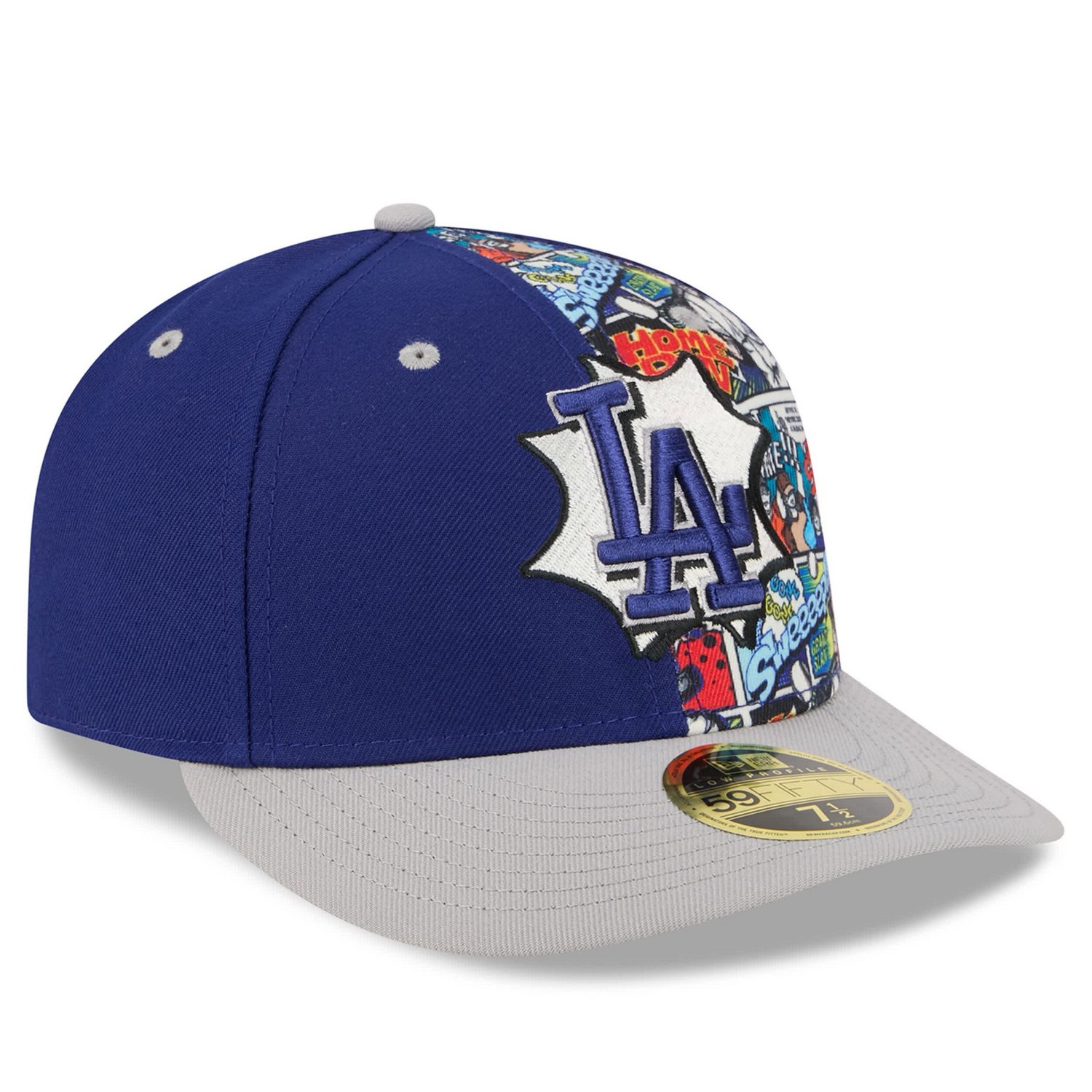 New Era Gray Los Angeles Dodgers 2025 MLB Diamond Hero Edition Low Profile 59FIFTY Fitted Hat - view number 3