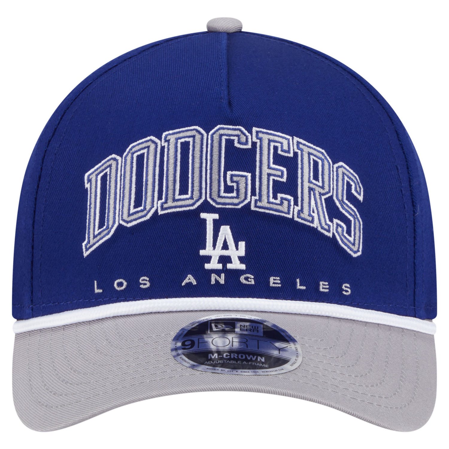 New Era Gray Los Angeles Dodgers Arch 9FORTY A-Frame M-Crown Adjustable Hat - view number 2