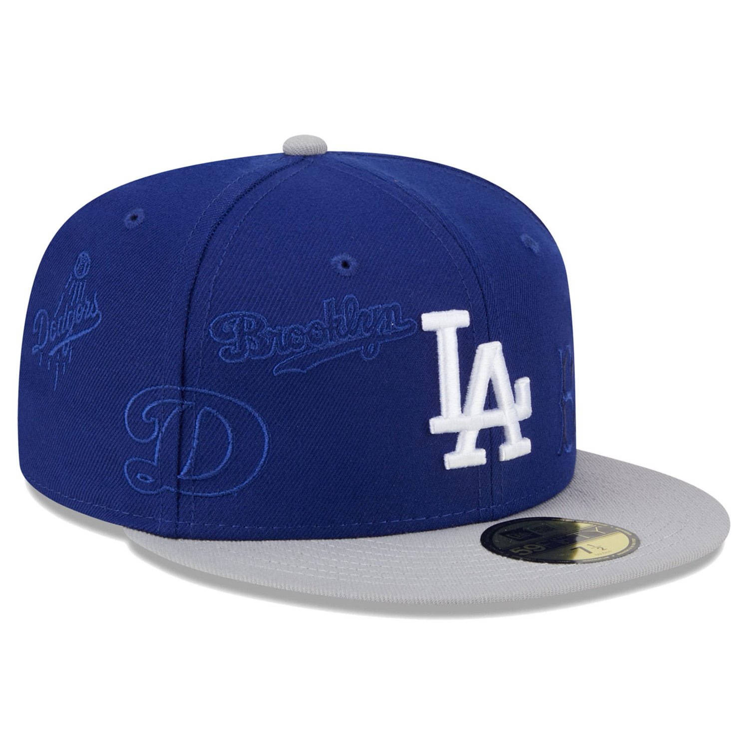 New Era /Gray Los Angeles Dodgers Multi Logo 59FIFTY Fitted Hat                                                                  - view number 3