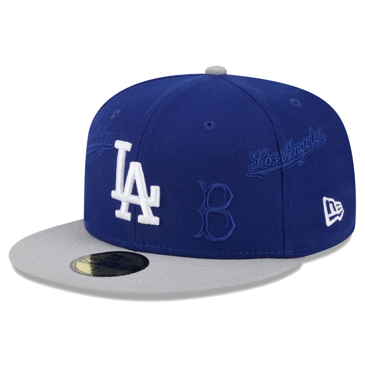 New Era /Gray Los Angeles Dodgers Multi Logo 59FIFTY Fitted Hat                                                                  - view number 1